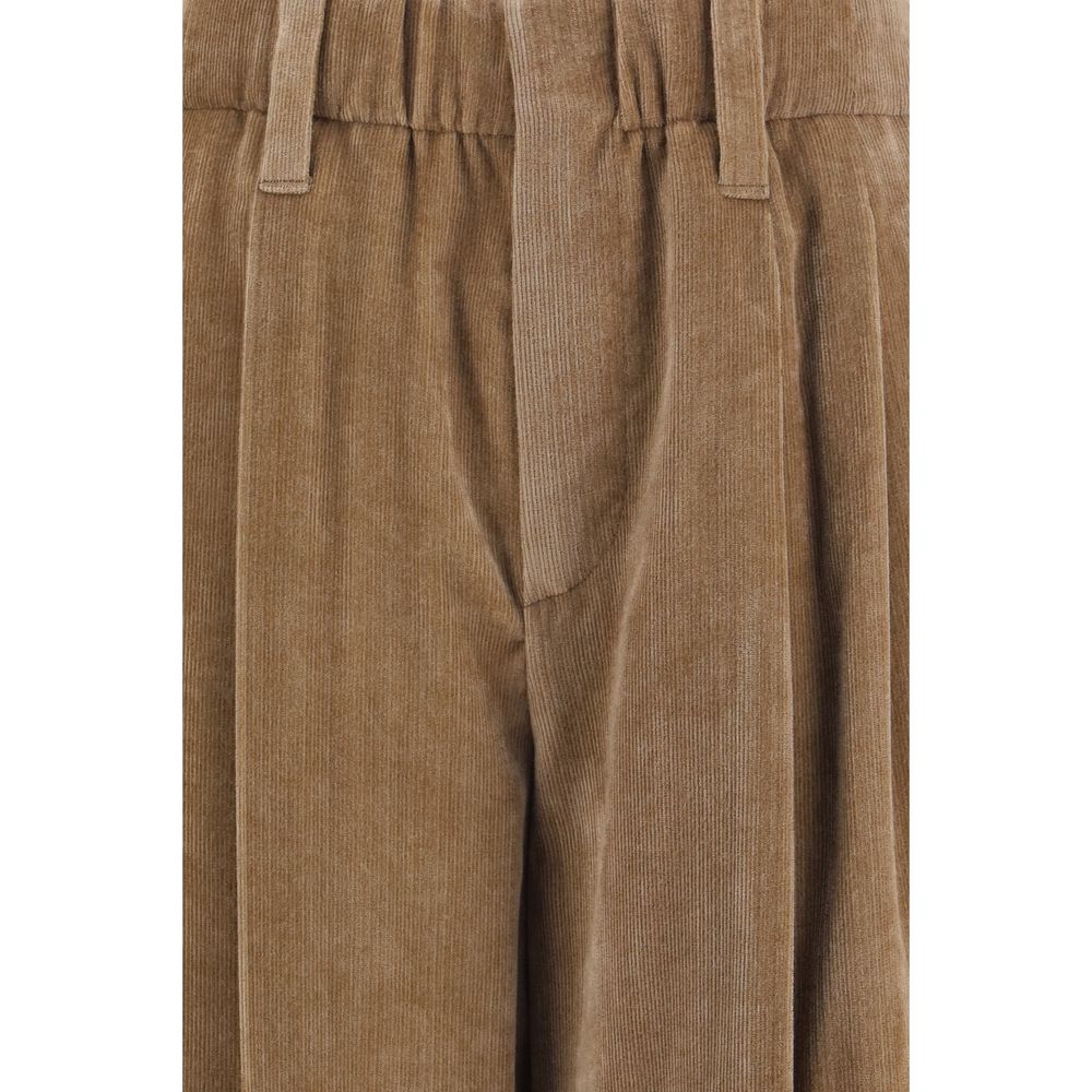 Brunello Cucinelli Brown Viscose Casual Pants Brunello Cucinelli