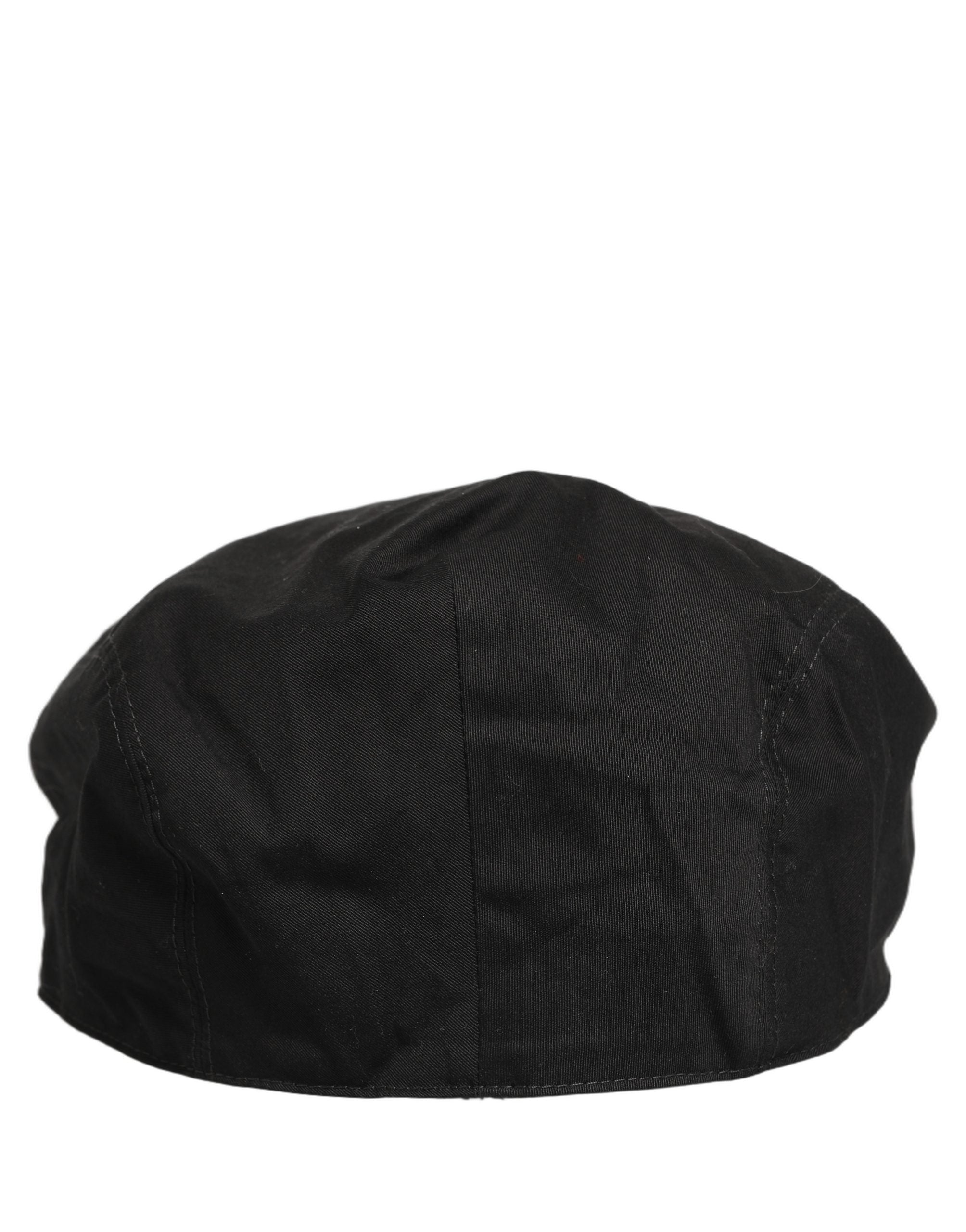 Dolce & Gabbana Men Black Cotton Stretch Newsboy Cloth Capello Hat Dolce & Gabbana