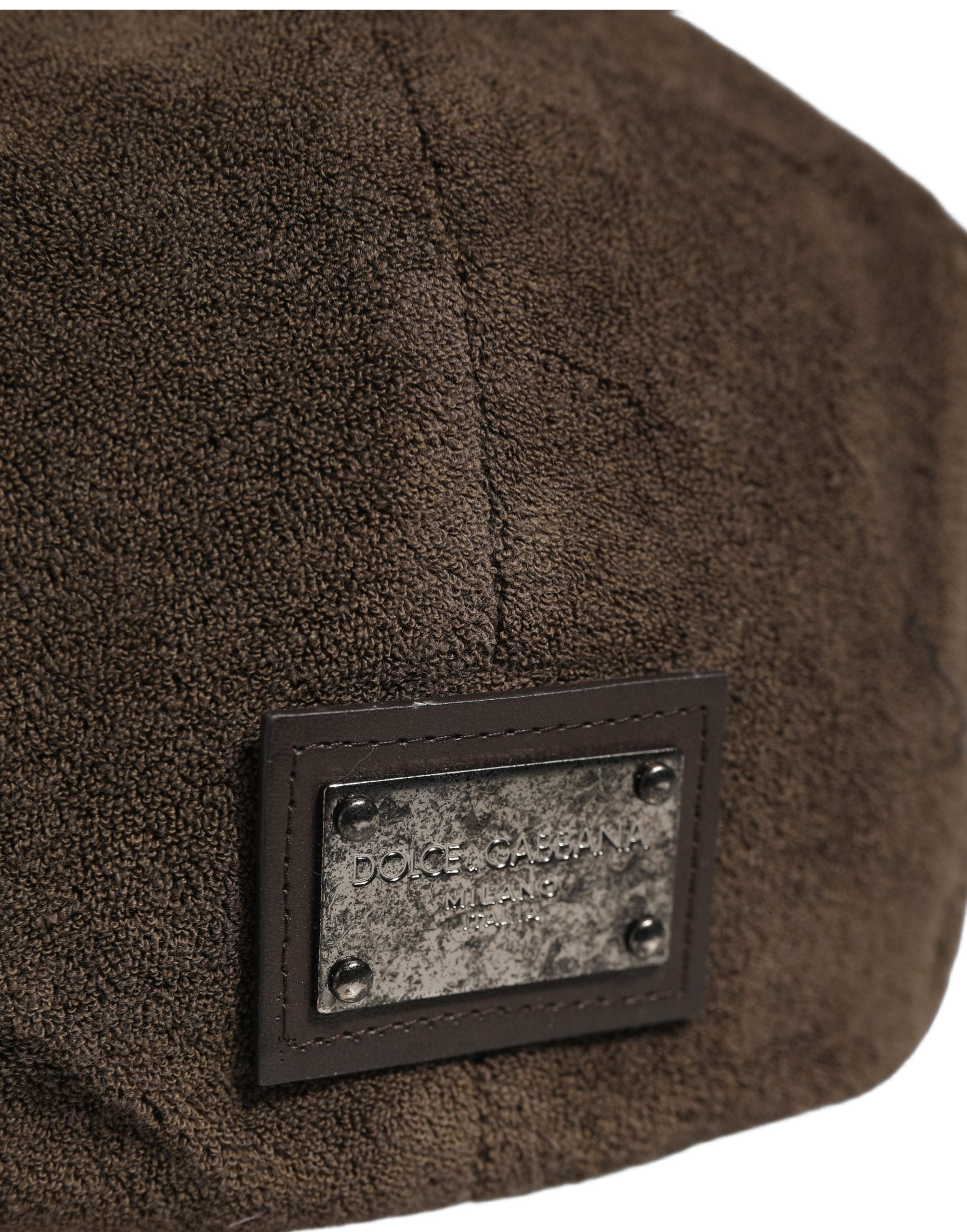 Dolce & Gabbana Men Brown Cotton Newsboy Cloth Capello Hat Dolce & Gabbana