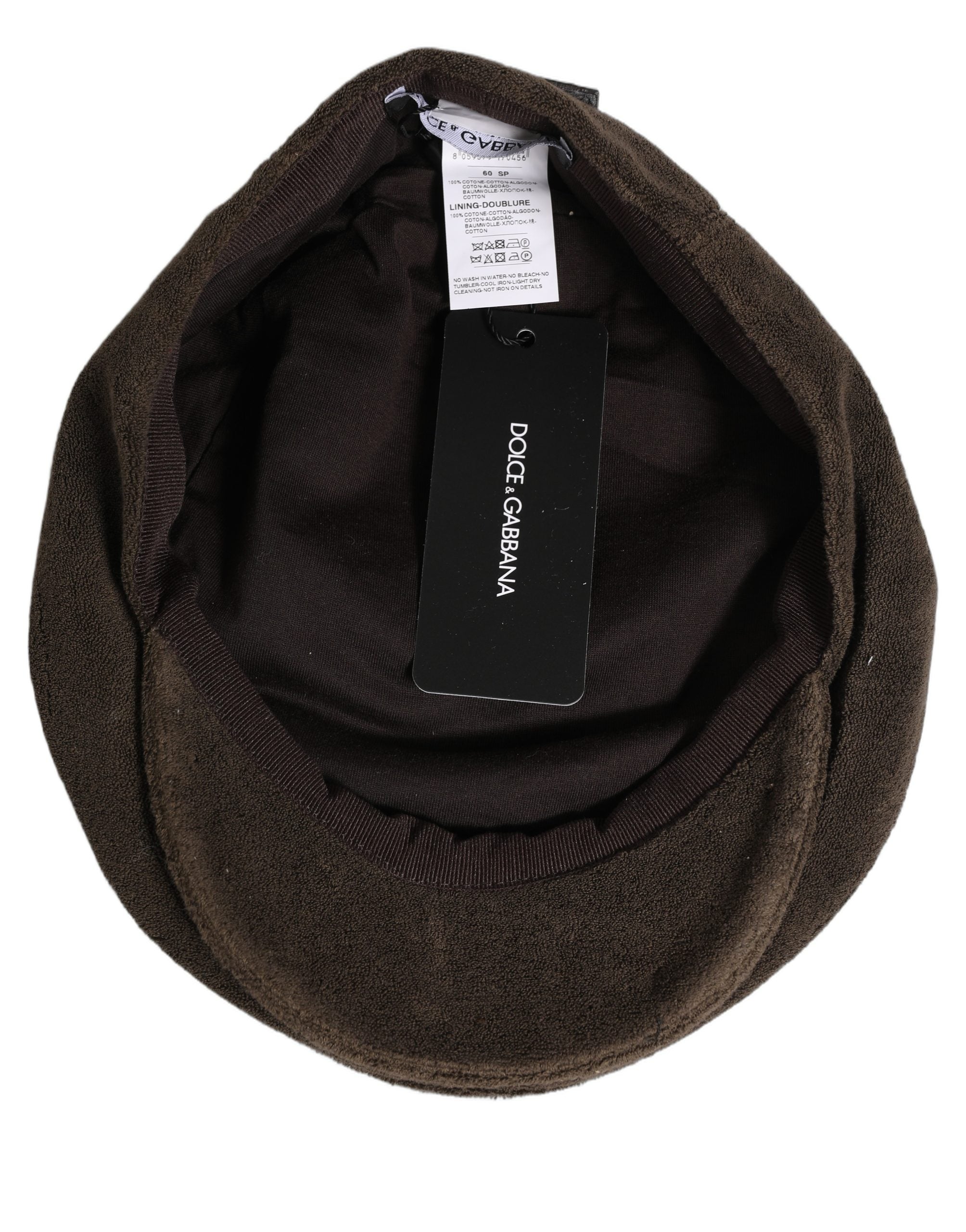 Dolce & Gabbana Men Brown Cotton Newsboy Cloth Capello Hat Dolce & Gabbana