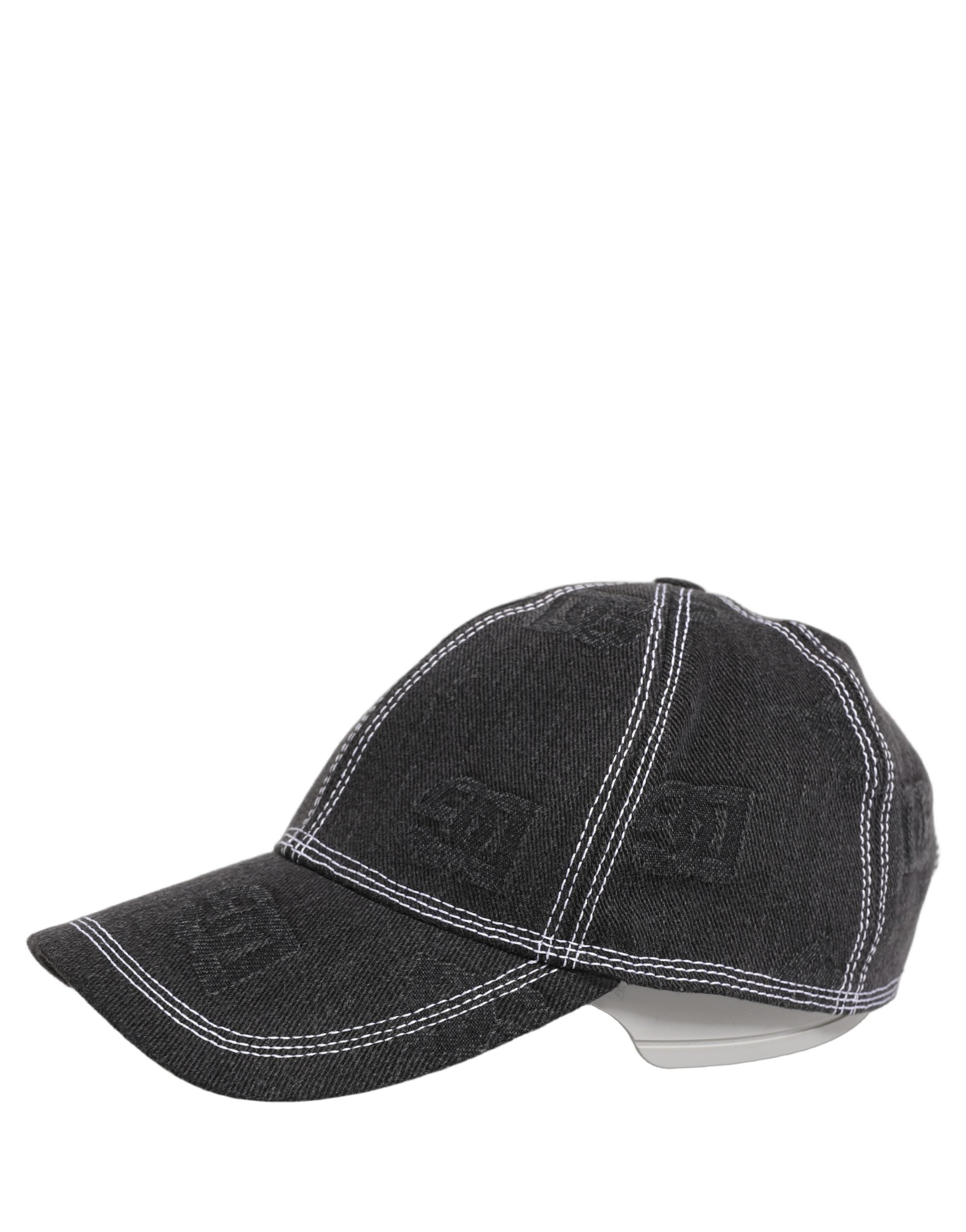 Dolce & Gabbana Men Black Cotton 6 Panel Baseball Capello Hat Dolce & Gabbana