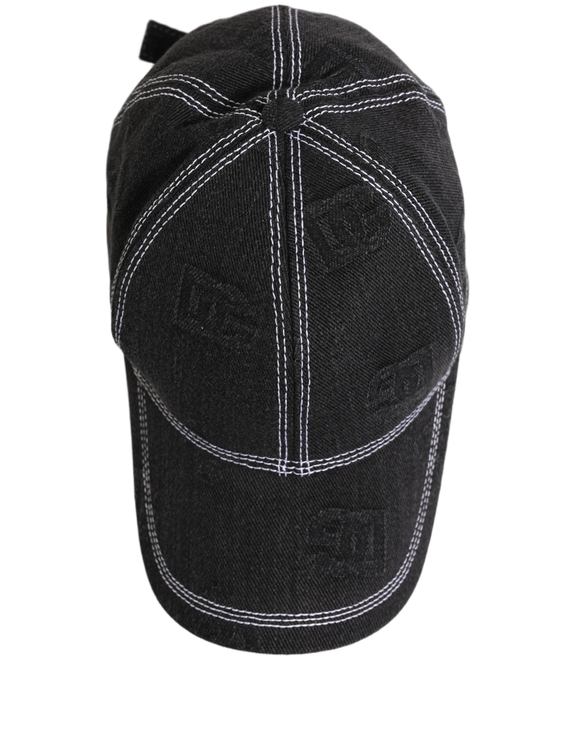 Dolce & Gabbana Men Black Cotton 6 Panel Baseball Capello Hat Dolce & Gabbana