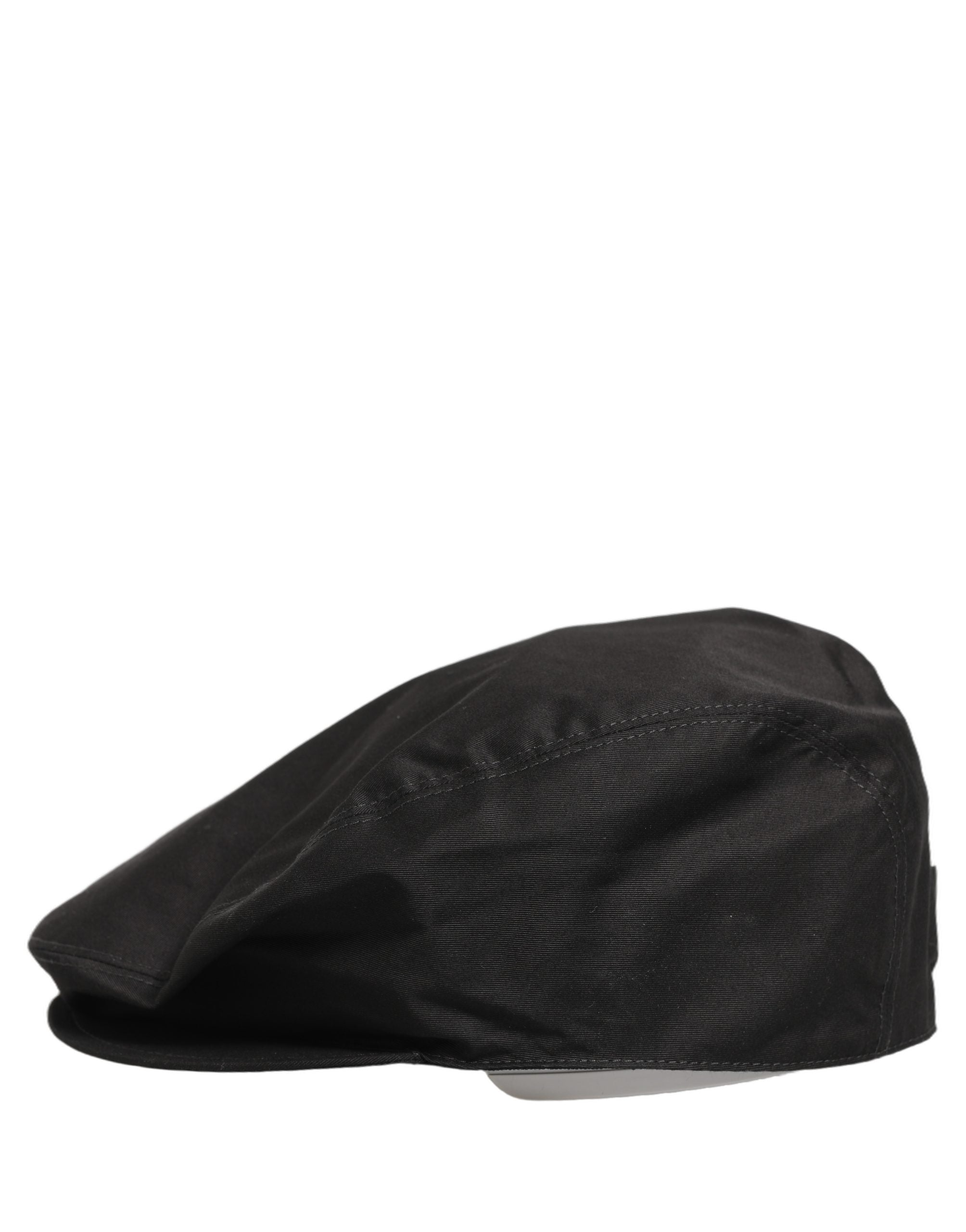 Dolce & Gabbana Men Black Cotton Stretch Newsboy Cloth Capello Hat Dolce & Gabbana