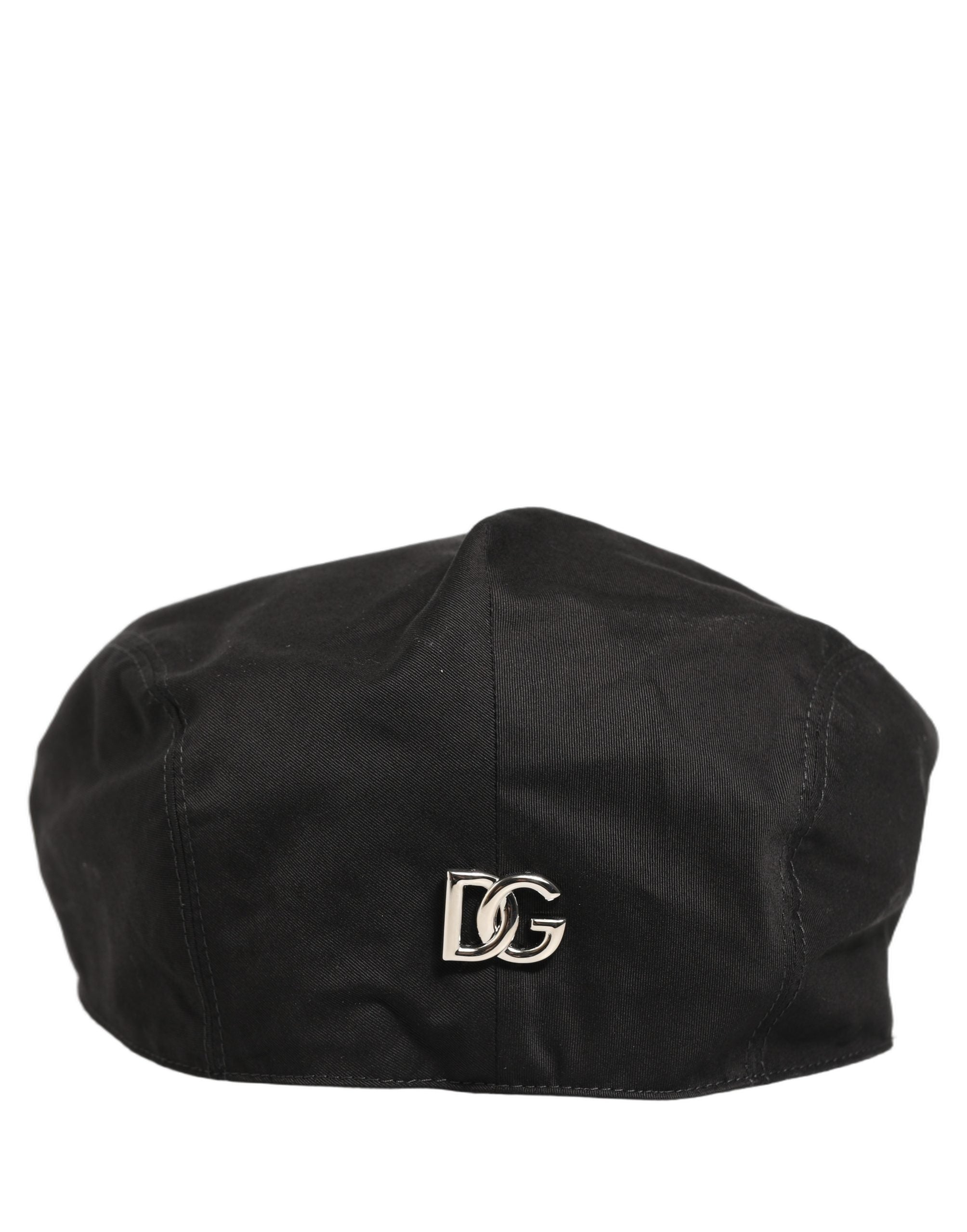 Dolce & Gabbana Men Black Cotton Stretch Newsboy Cloth Capello Hat Dolce & Gabbana