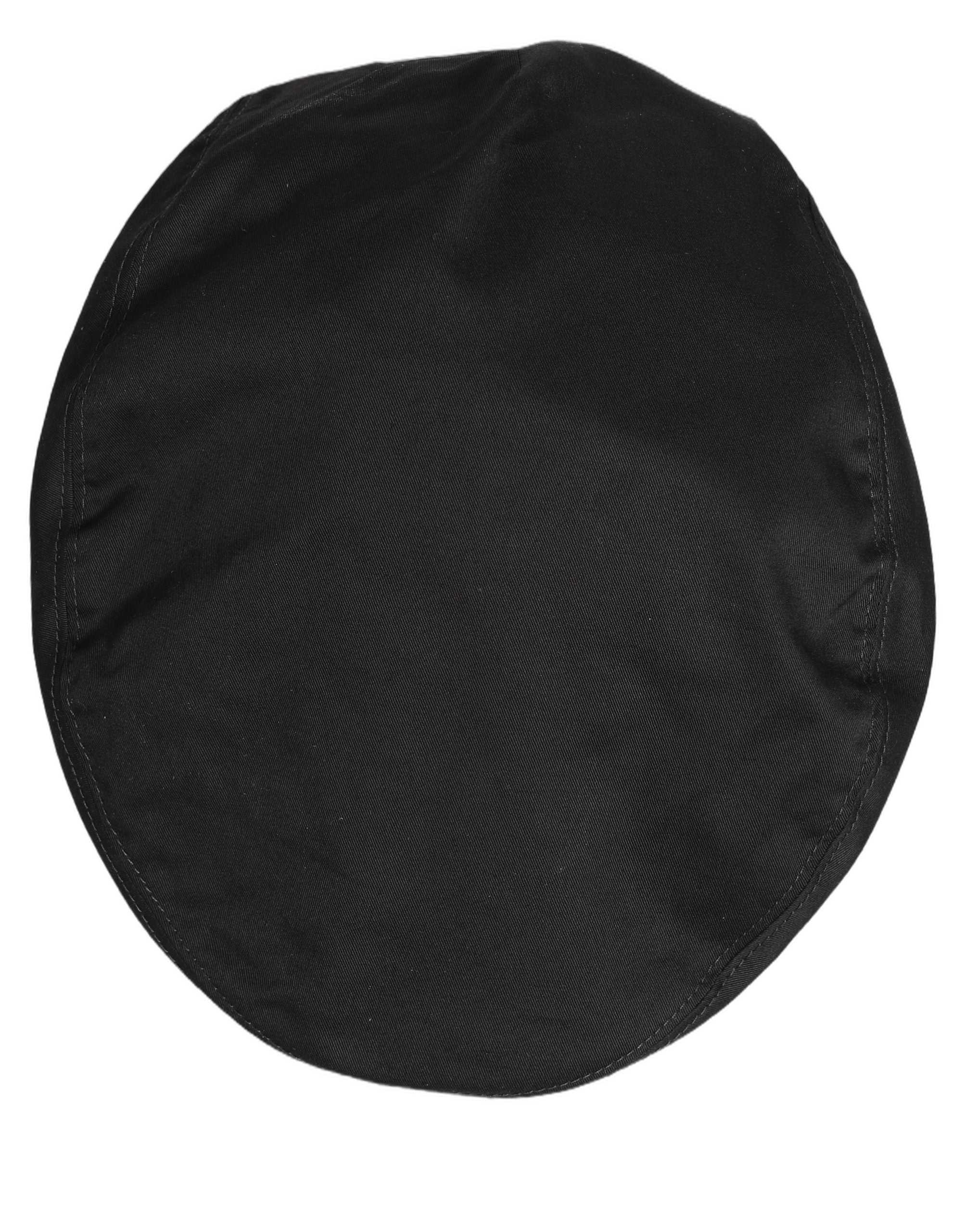 Dolce & Gabbana Men Black Cotton Stretch Newsboy Cloth Capello Hat Dolce & Gabbana