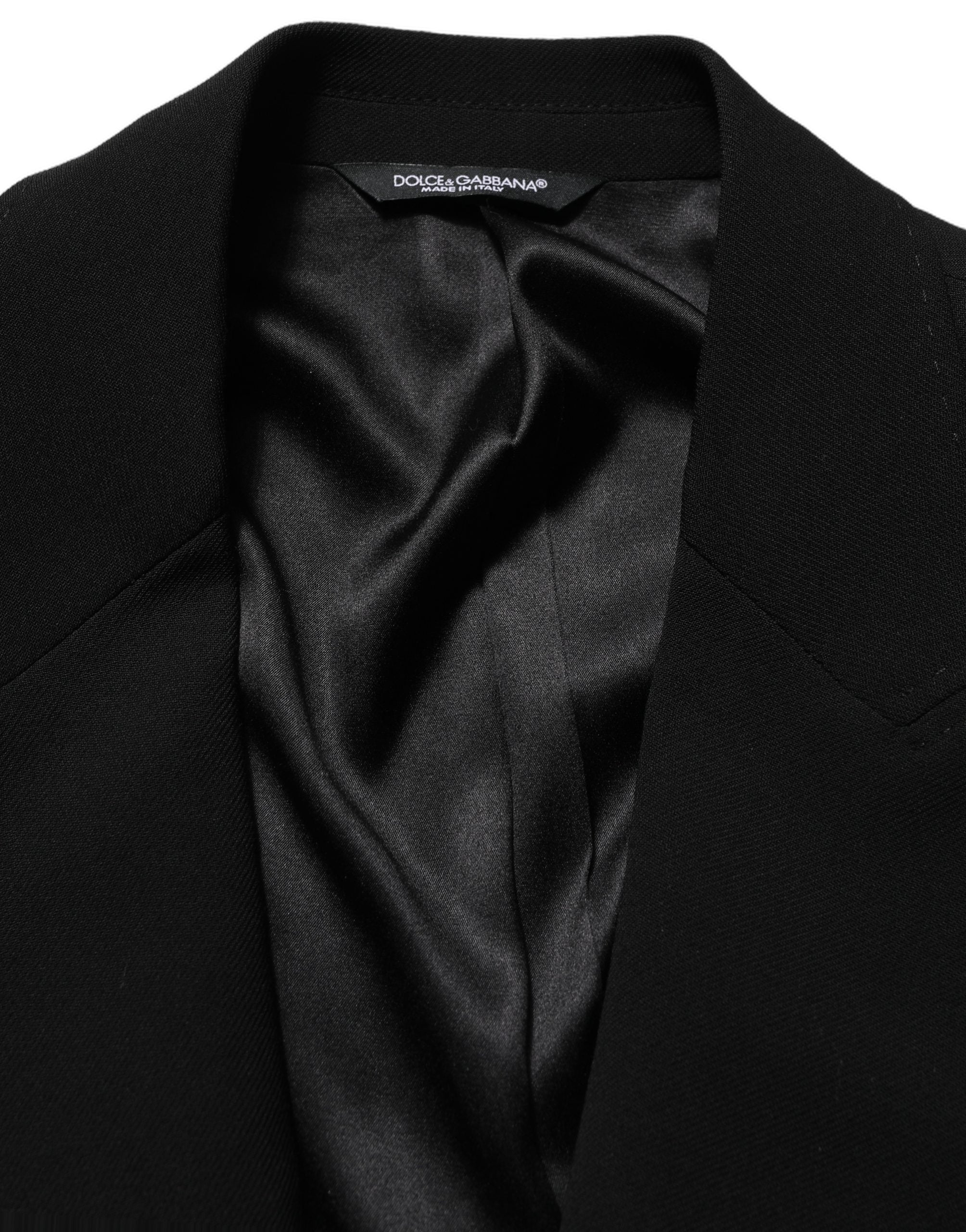 Dolce & Gabbana Black Wool Single Breasted Men Blazer Jacket Dolce & Gabbana