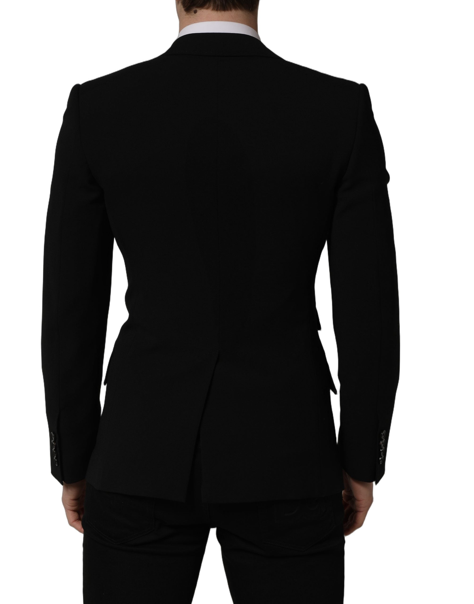 Dolce & Gabbana Black Wool Single Breasted Men Blazer Jacket Dolce & Gabbana