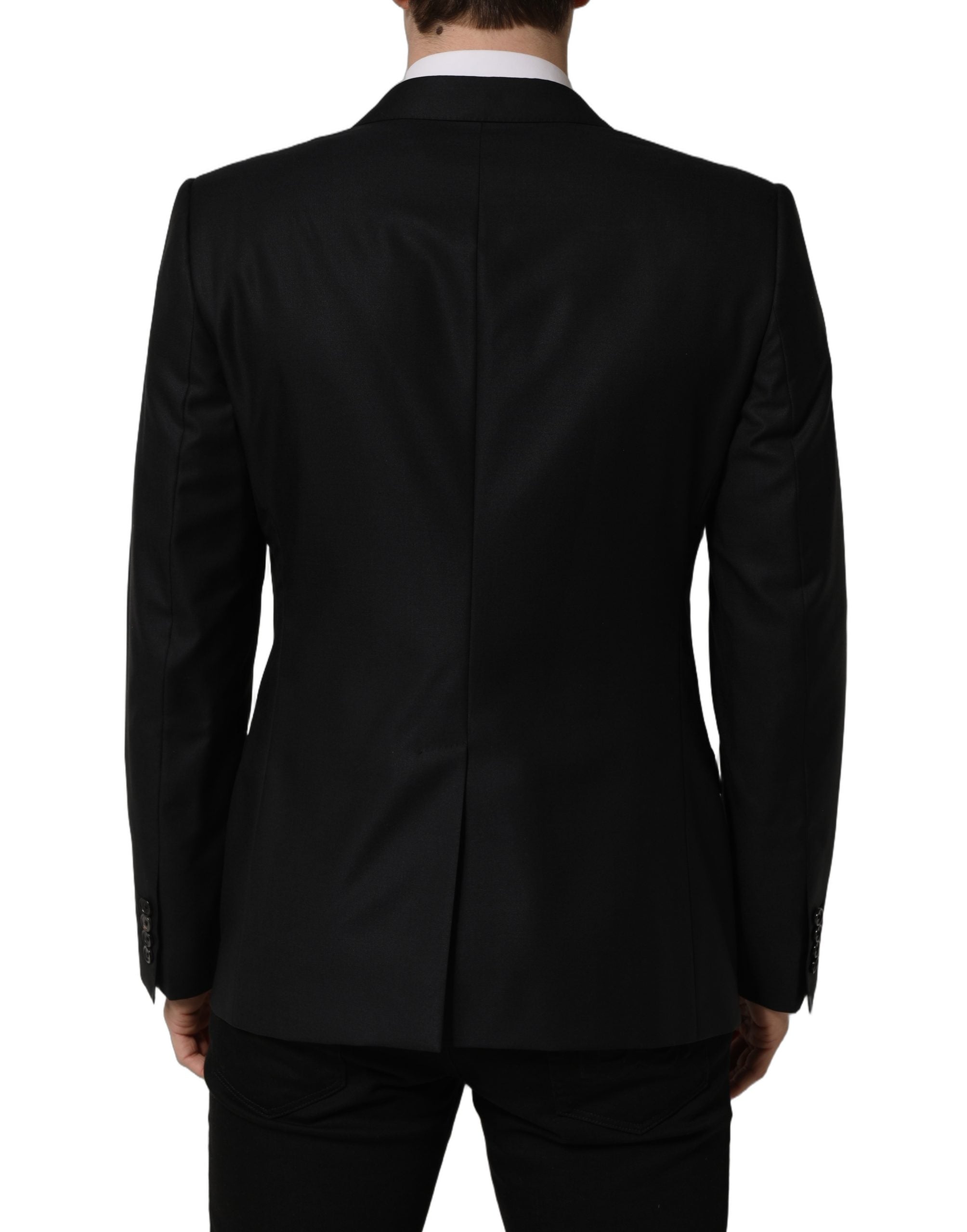 Dolce & Gabbana Black Wool Single Breasted Men Blazer Jacket Dolce & Gabbana