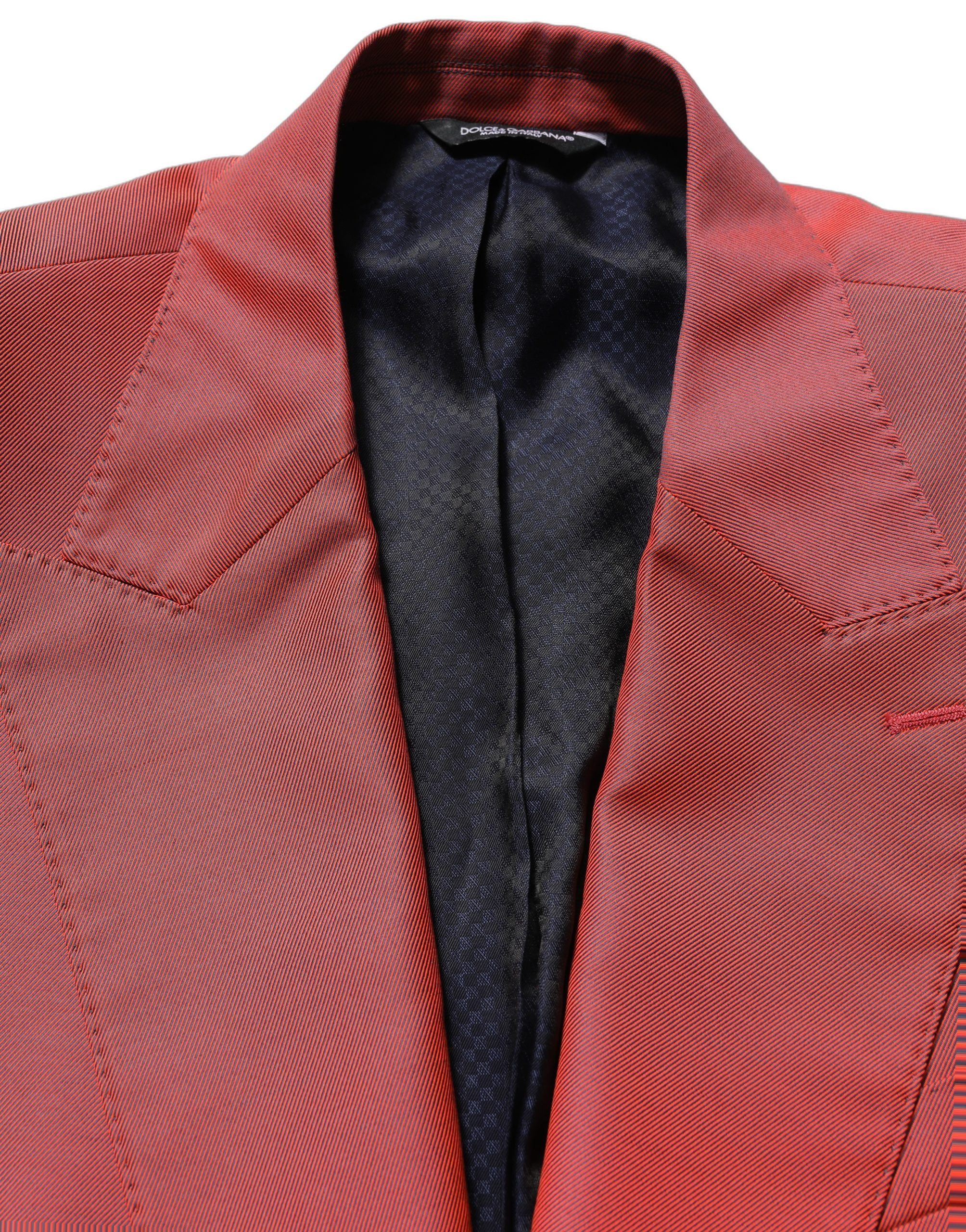 Dolce & Gabbana Red Wool Single Breasted Men Blazer Jacket Dolce & Gabbana