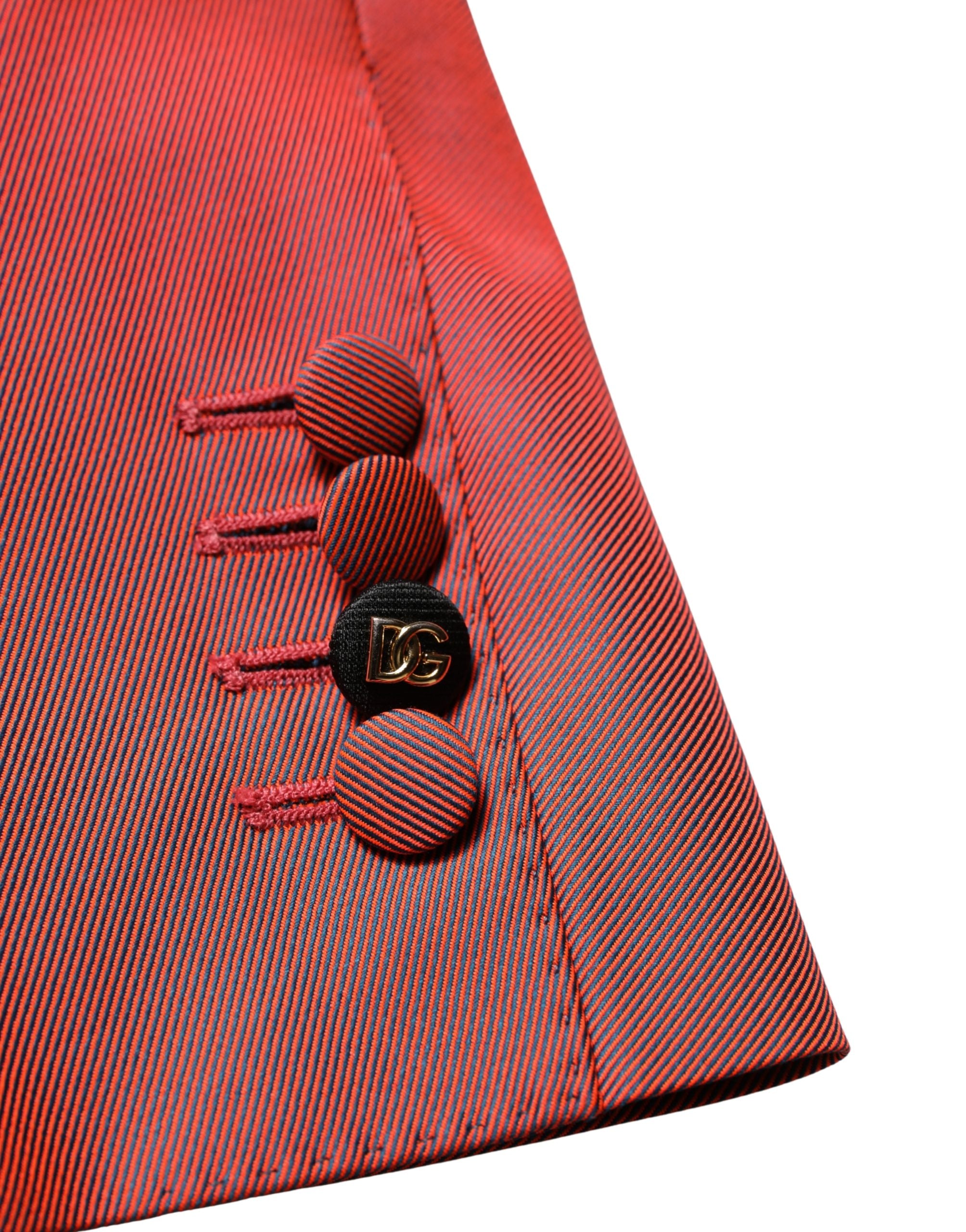 Dolce & Gabbana Red Wool Single Breasted Men Blazer Jacket Dolce & Gabbana