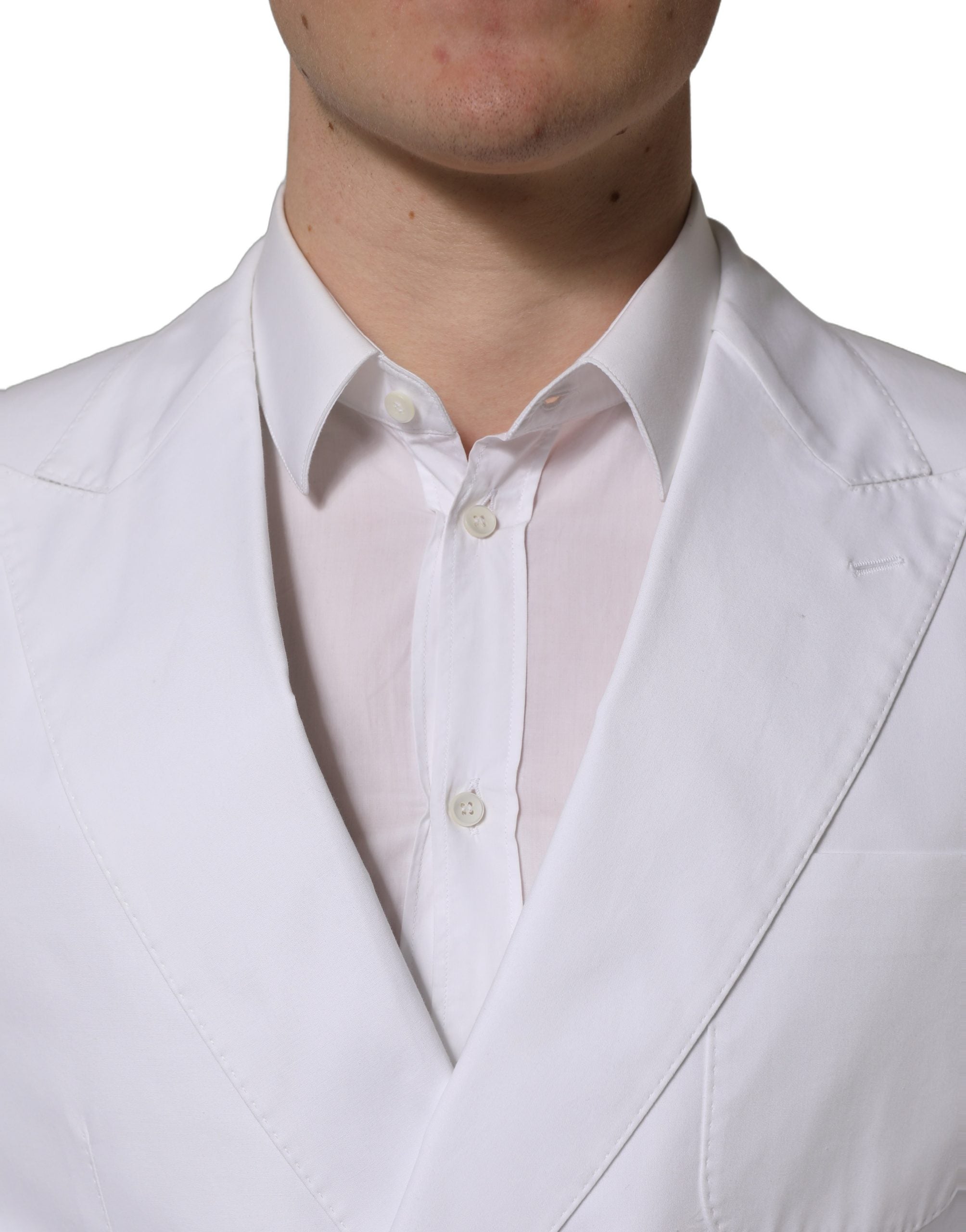 Dolce & Gabbana White Cotton Double Breasted Blazer Jacket Dolce & Gabbana