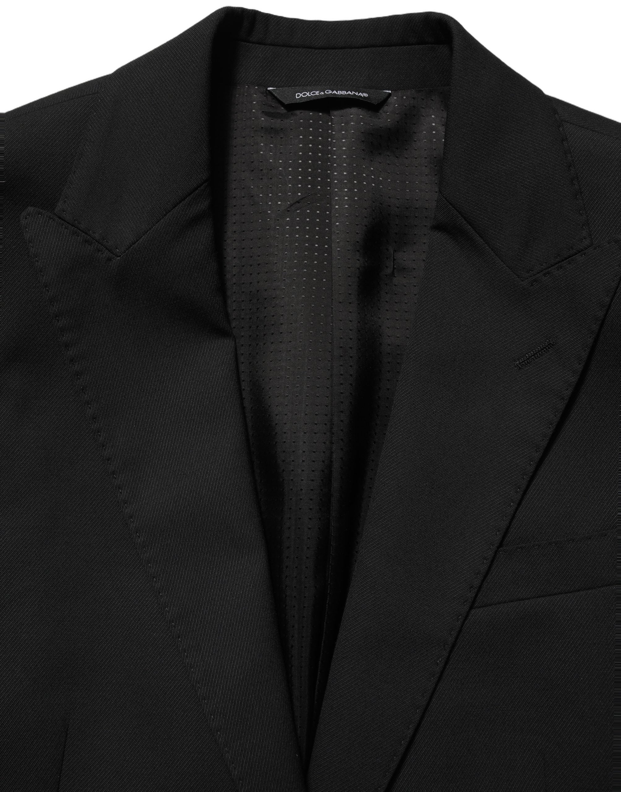 Dolce & Gabbana Black Polyester Single Breasted Blazer Jacket Dolce & Gabbana