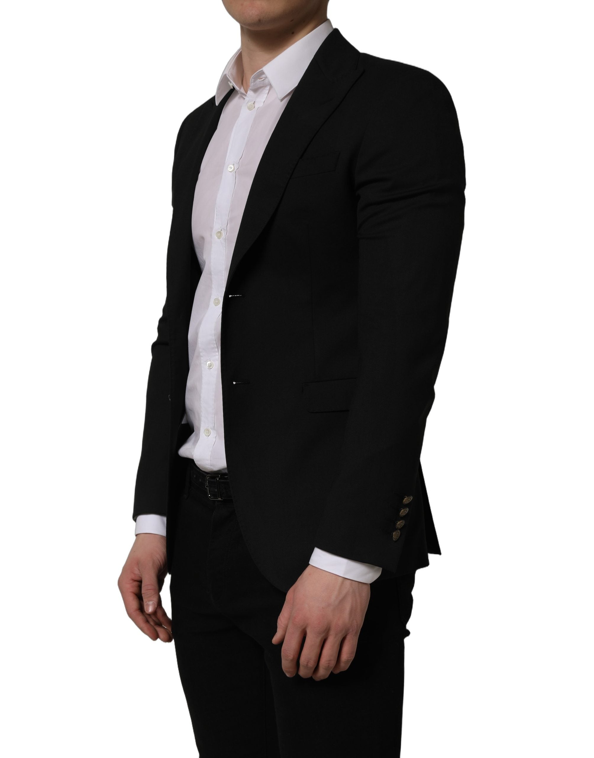Dolce & Gabbana Black Polyester Single Breasted Blazer Jacket Dolce & Gabbana