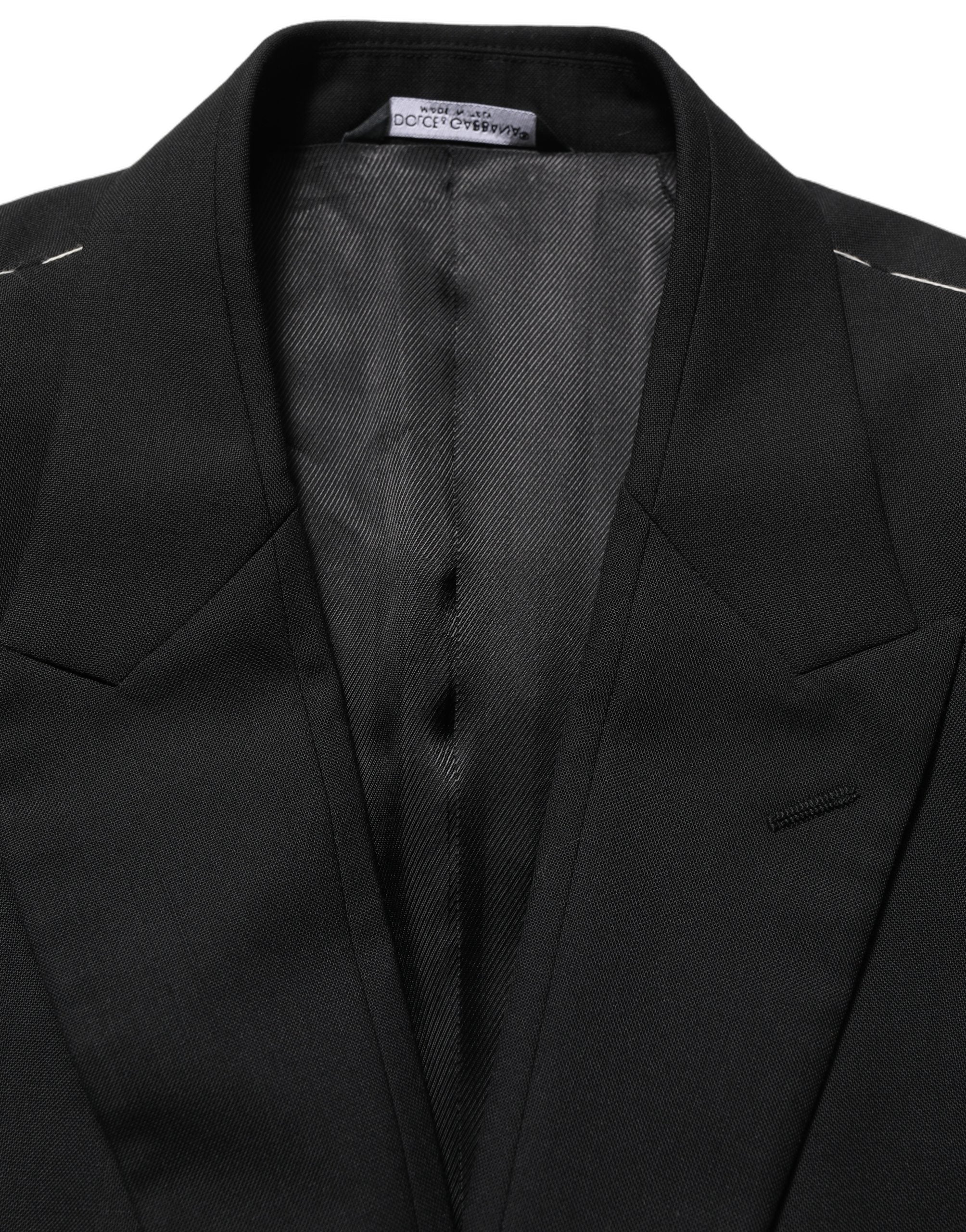 Dolce & Gabbana Black Wool Single Breasted Blazer Jacket Dolce & Gabbana