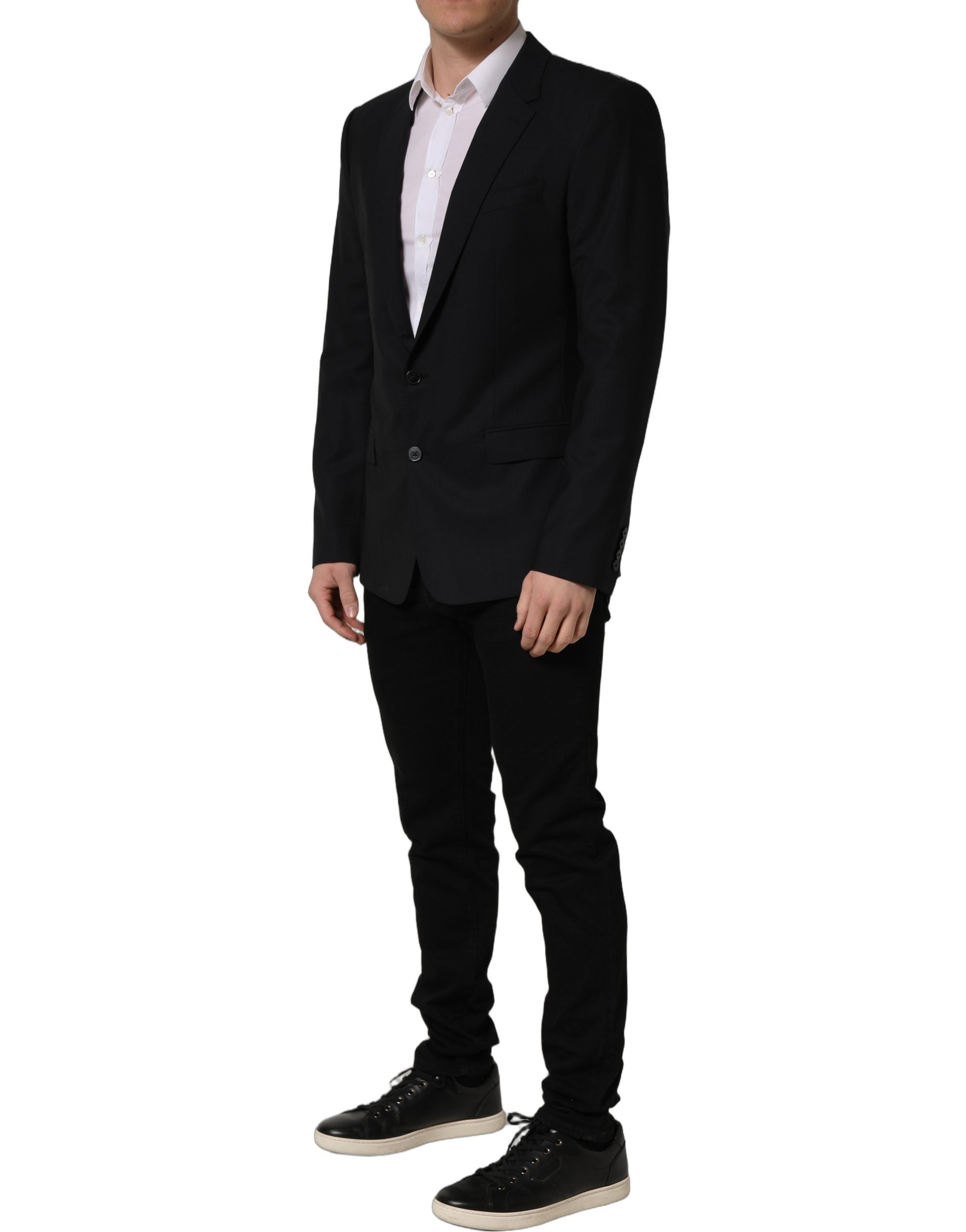 Dolce & Gabbana Black Wool Single Breasted Blazer Jacket Dolce & Gabbana