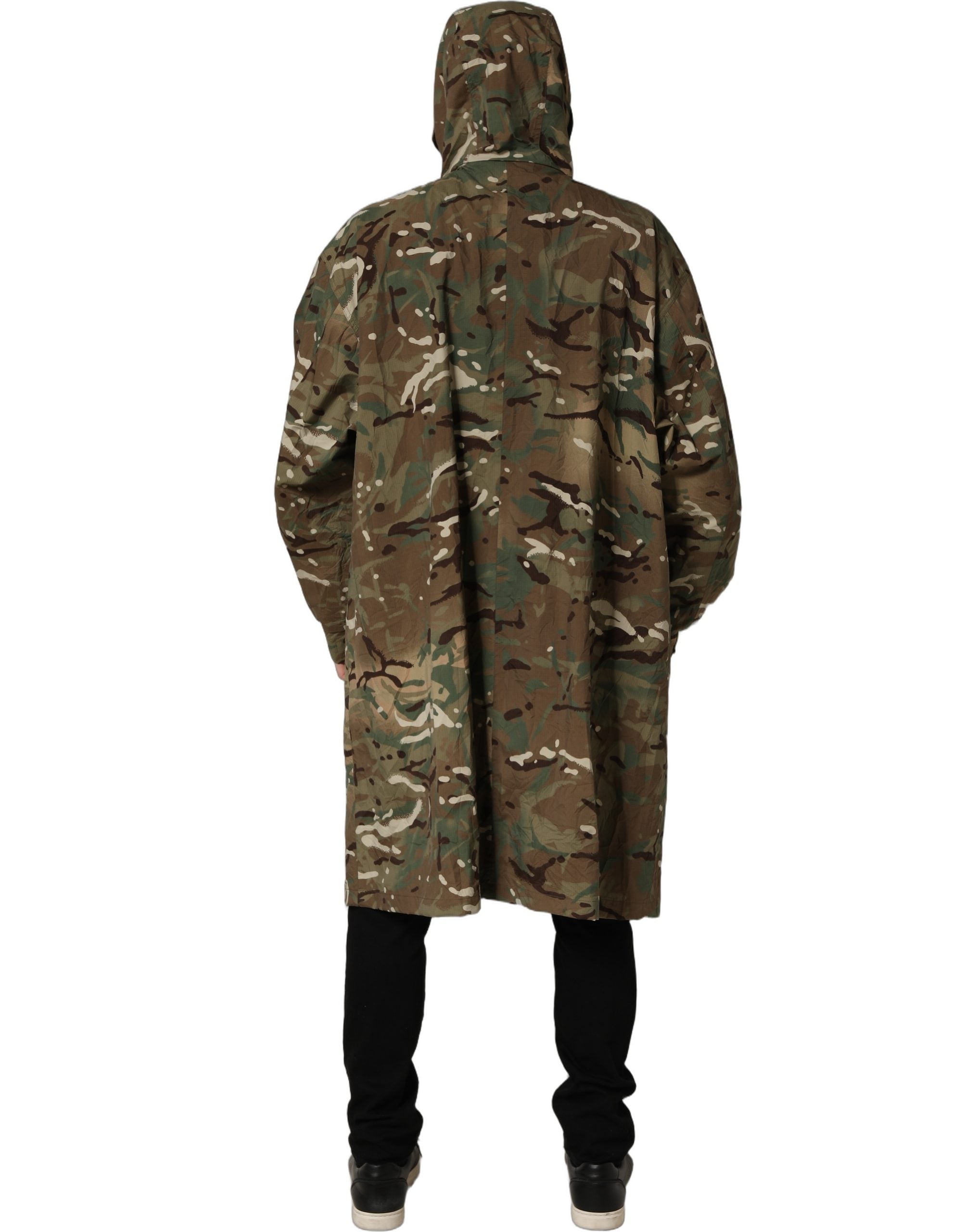 Dolce & Gabbana Multicolor Camouflage Hooded Coat Jacket Dolce & Gabbana