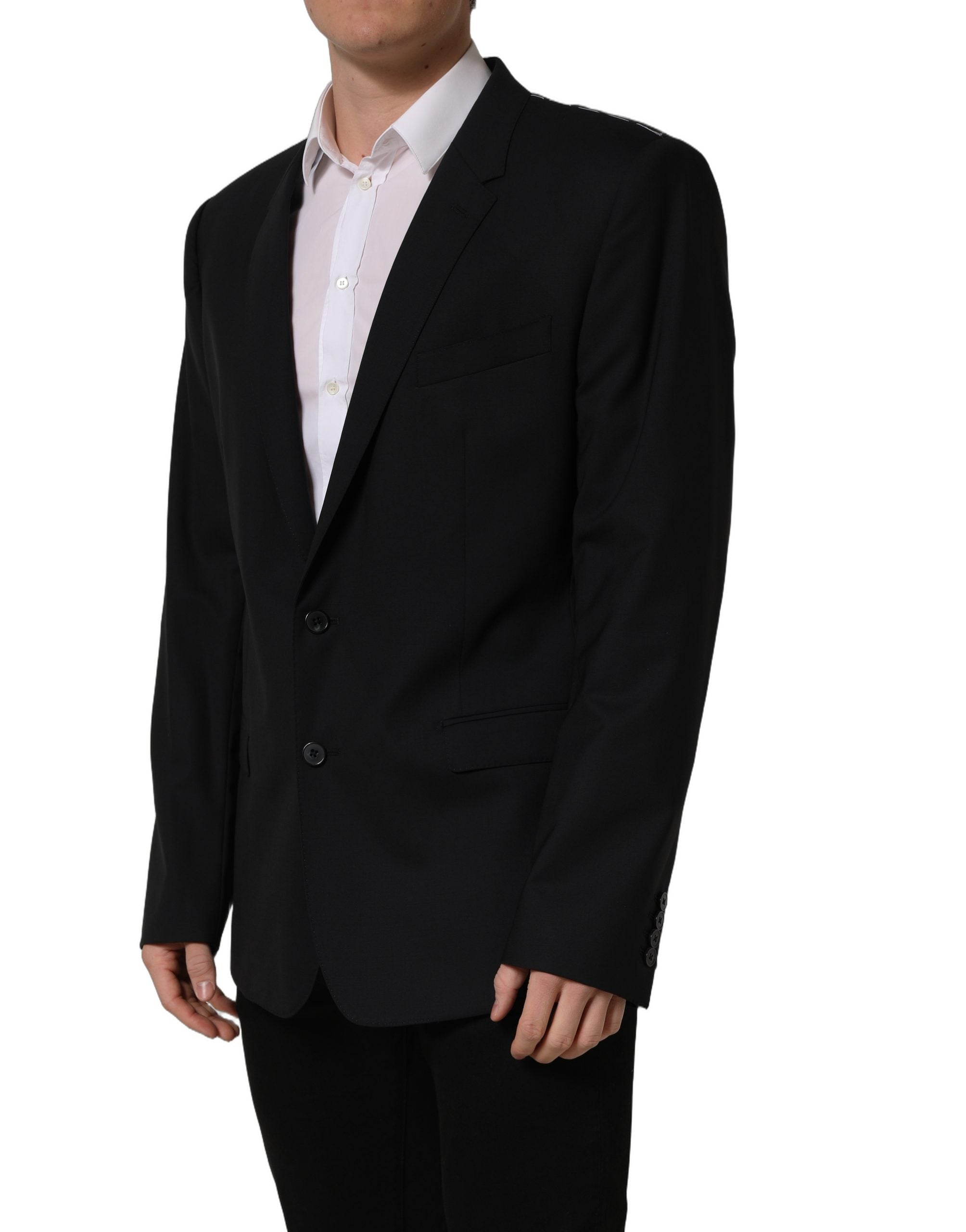 Dolce & Gabbana Black Wool Single Breasted Blazer Jacket Dolce & Gabbana