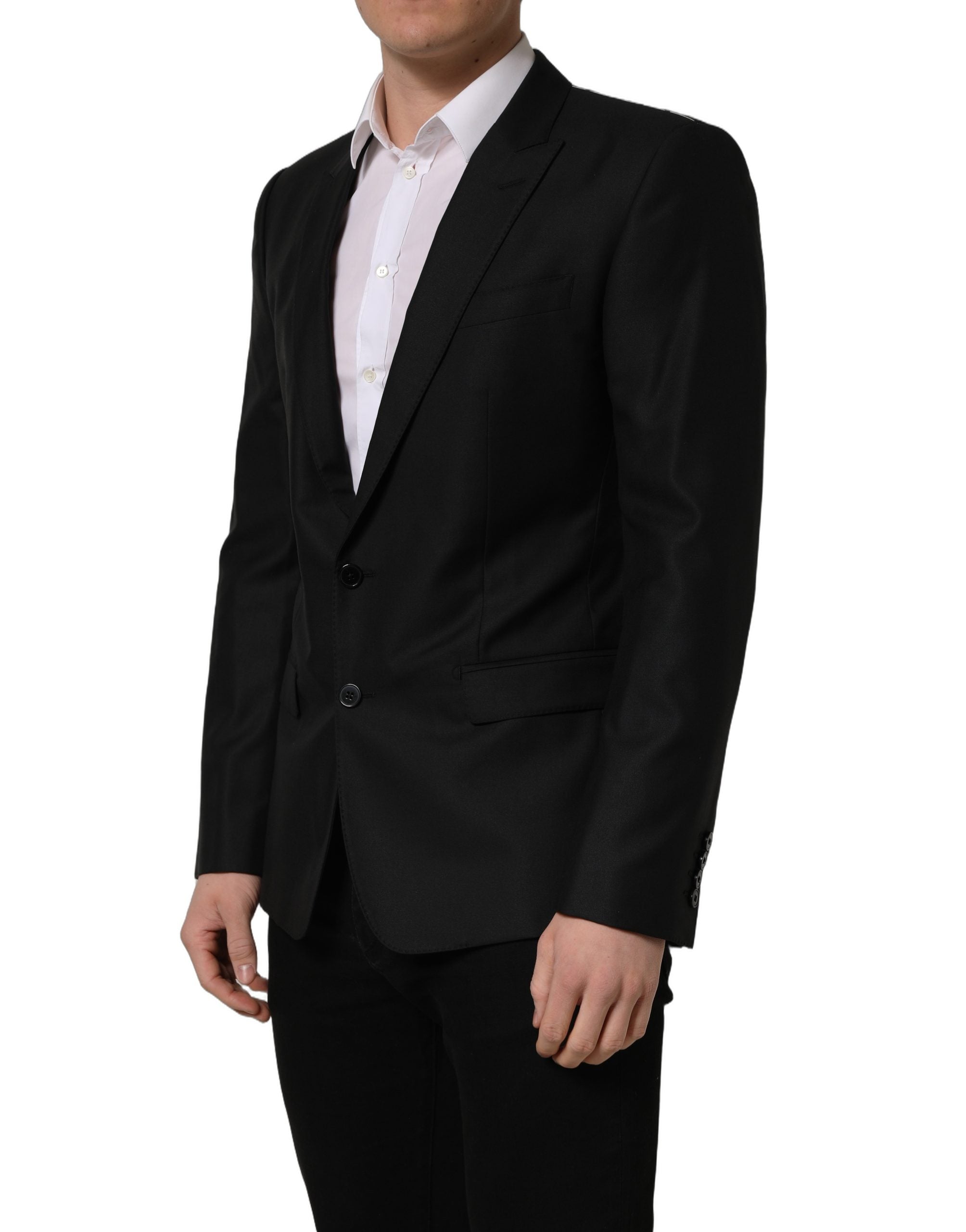 Dolce & Gabbana Black Wool Single Breasted Blazer Jacket Dolce & Gabbana