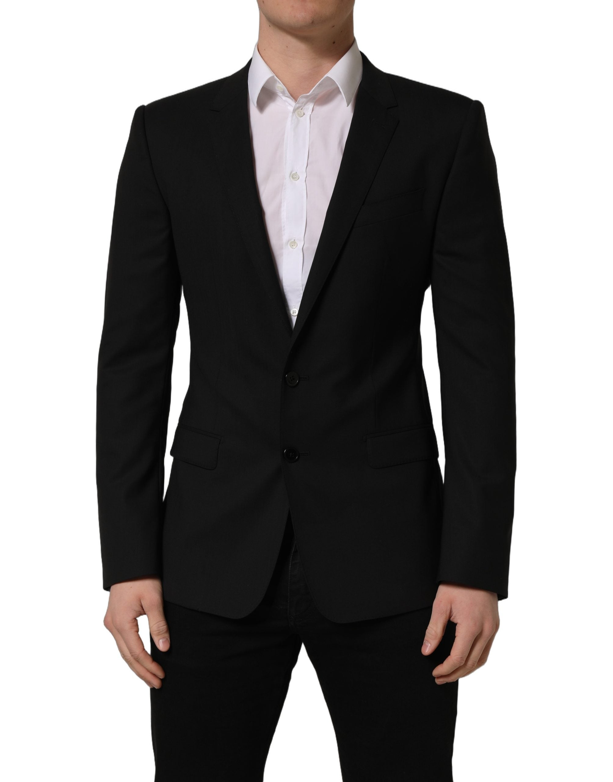 Dolce & Gabbana Black Wool Single Breasted Blazer Jacket Dolce & Gabbana