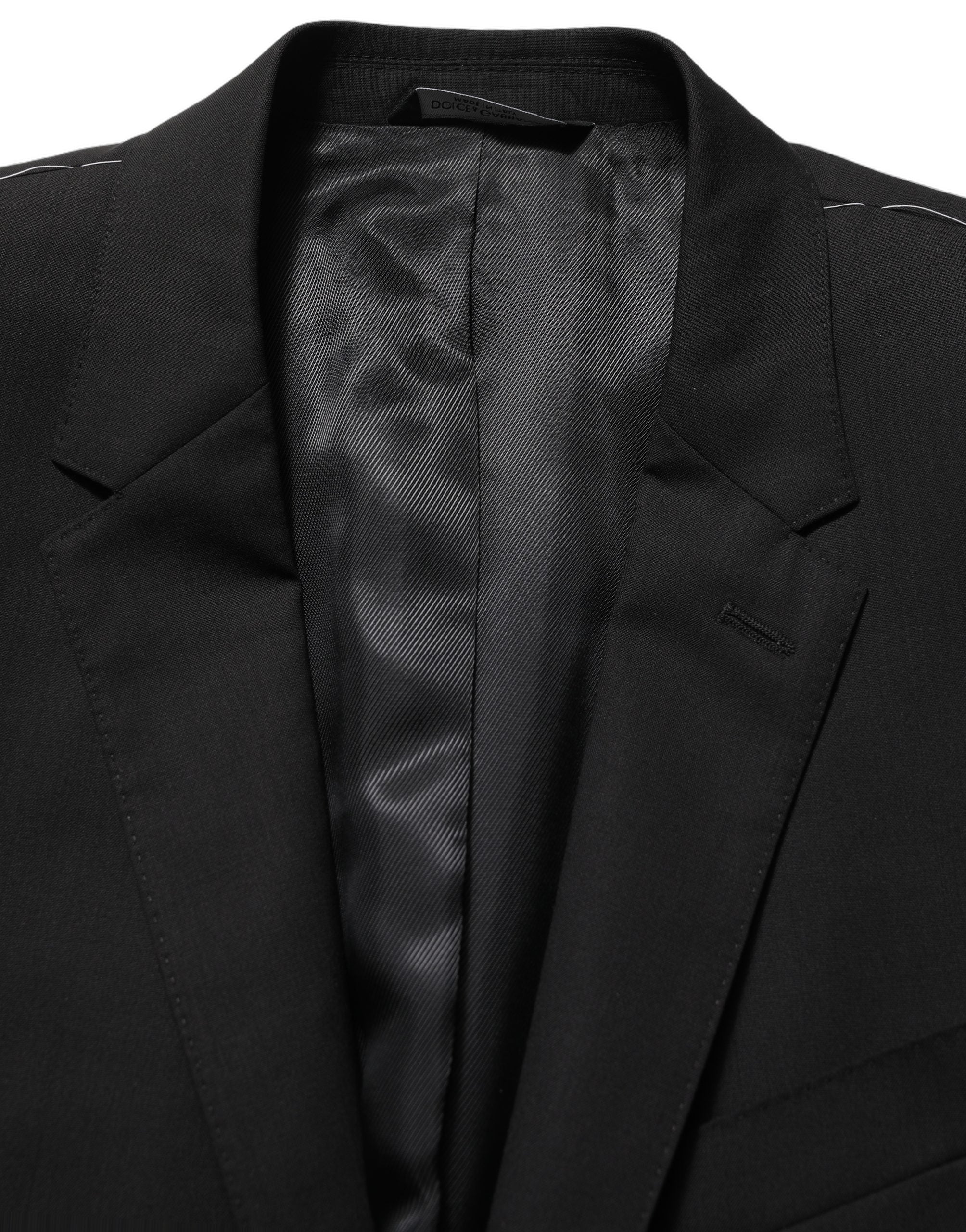 Dolce & Gabbana Black Wool Single Breasted Blazer Jacket Dolce & Gabbana