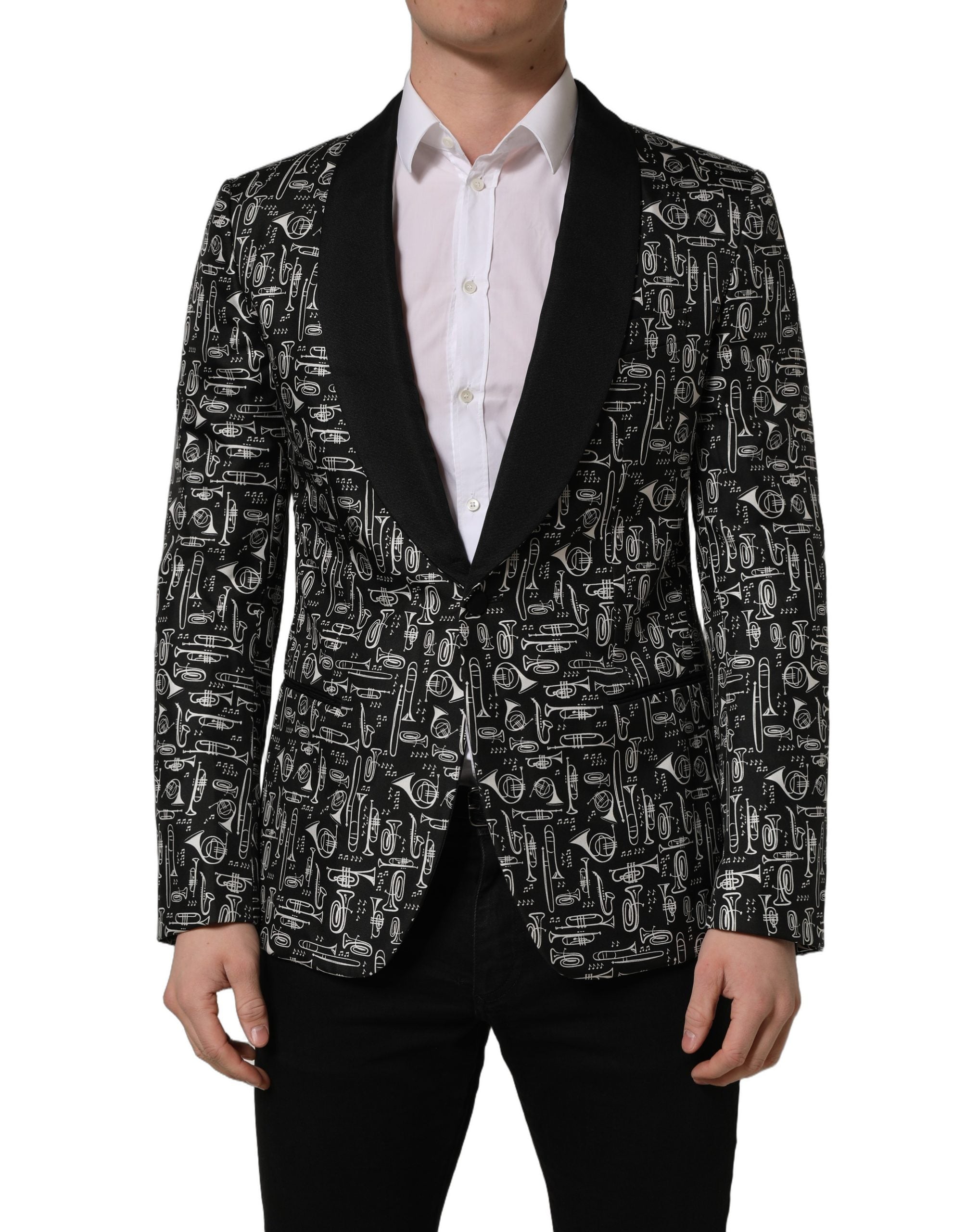 Dolce & Gabbana Black Crystal Embellished Coat Blazer Jacket Dolce & Gabbana