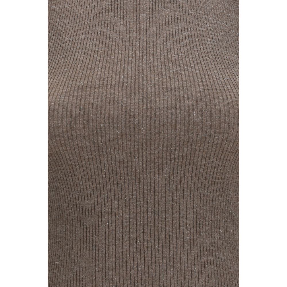 Brunello Cucinelli Brown Cashmere Sleeveles Sweater Brunello Cucinelli