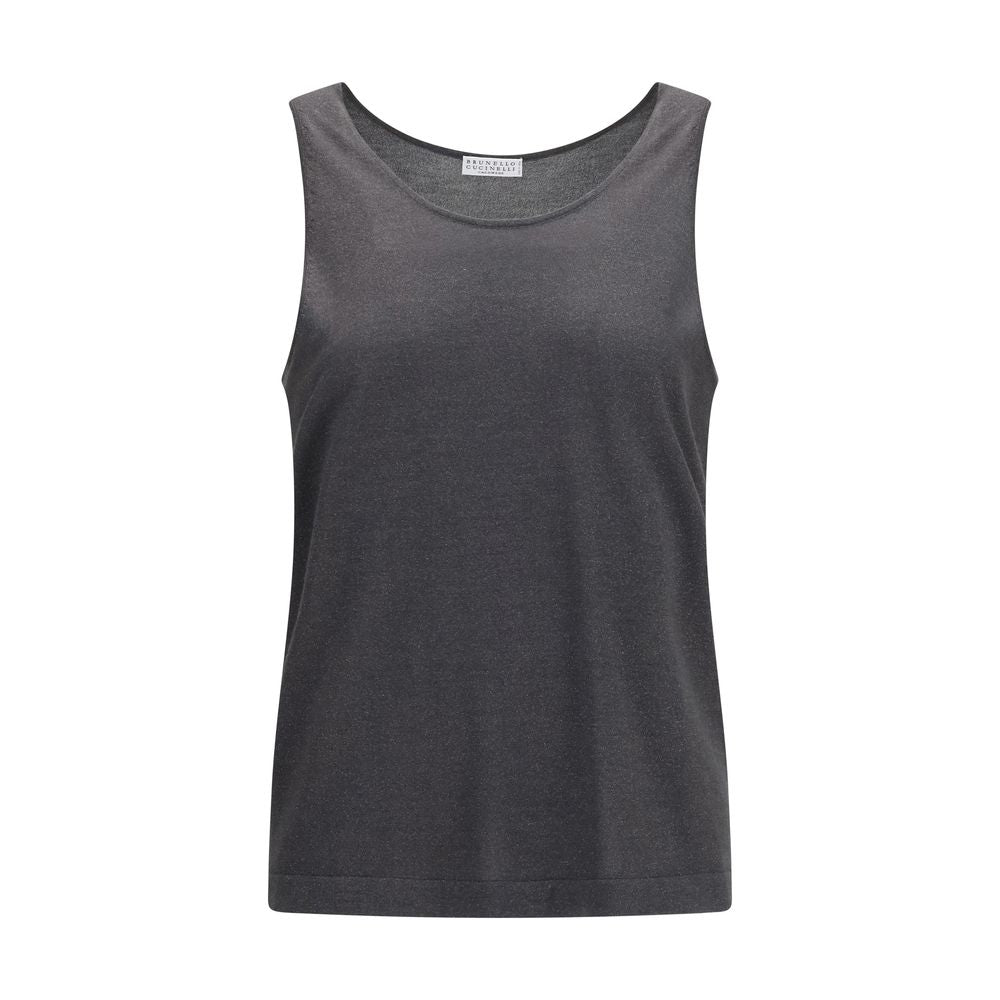 Brunello Cucinelli Gray Cashmere Tank Tops Brunello Cucinelli