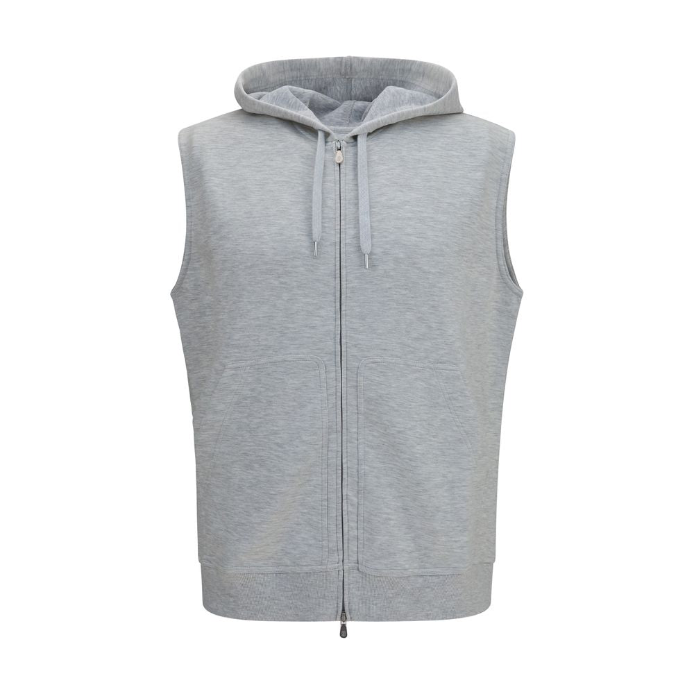Brunello Cucinelli Gray Cotton Sweatshirt Brunello Cucinelli