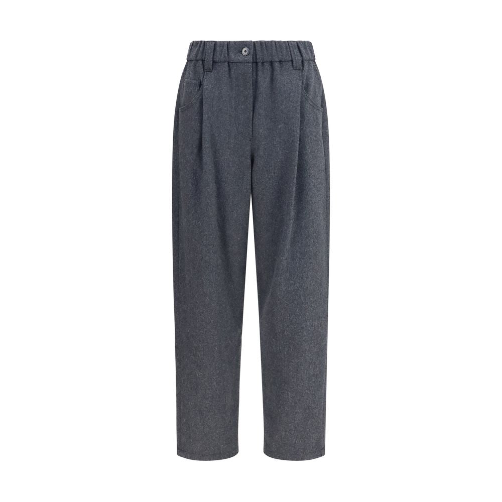 Brunello Cucinelli Gray Wool Oves Aries Casual Pants Brunello Cucinelli