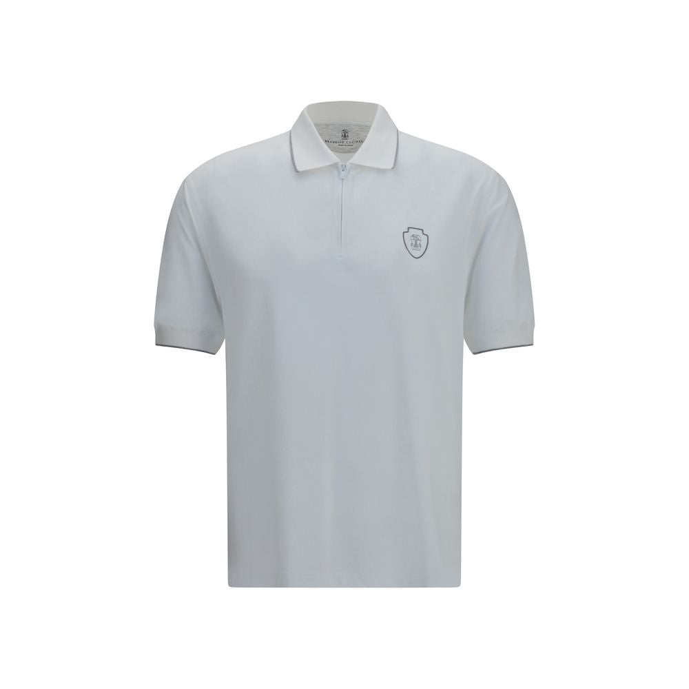 Brunello Cucinelli White Polyamide Polo Shirt Brunello Cucinelli