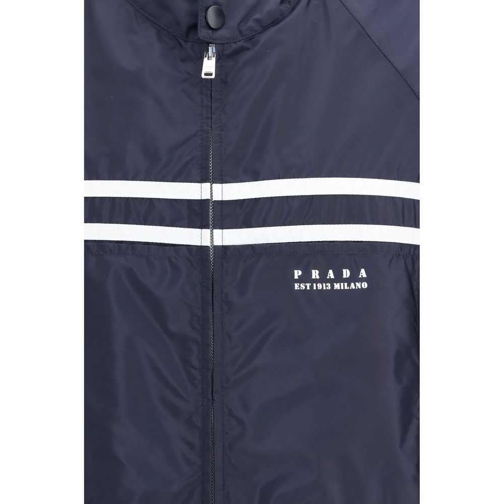 Prada Blue Nylon Shell Jacket Prada
