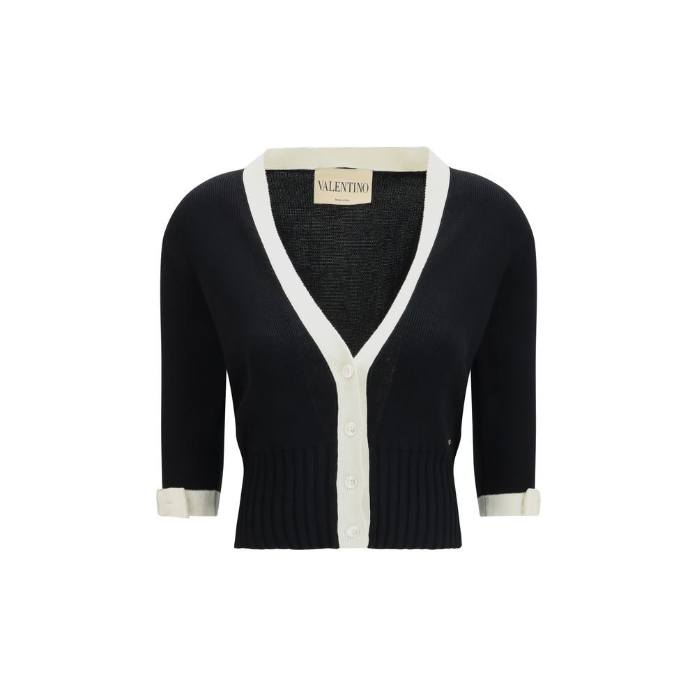Valentino Black Cotton Cardigan Valentino