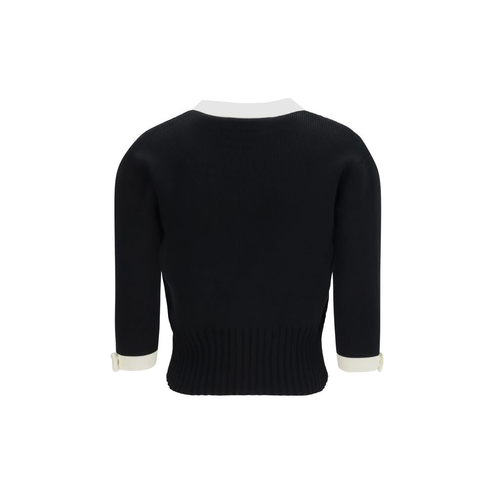 Valentino Garavani Black Cotton Cardigan Valentino Garavani
