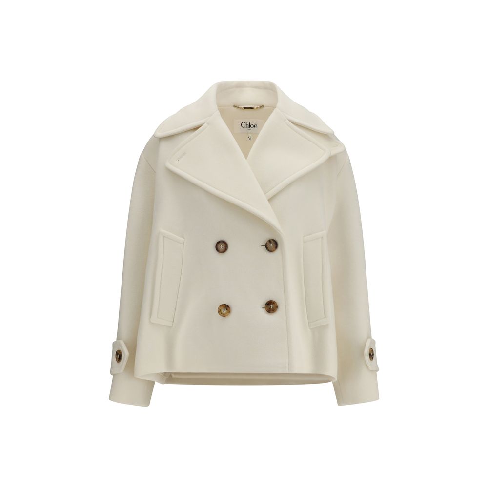 Chloé White Wool Oves Aries Coat Chloé