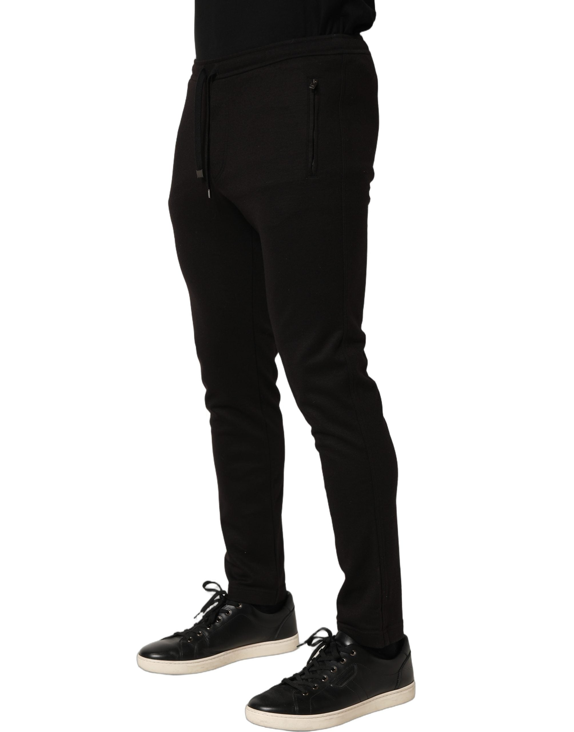 Dolce & Gabbana Black Wool Jogger Men Sweatpants Trouser Pants Dolce & Gabbana