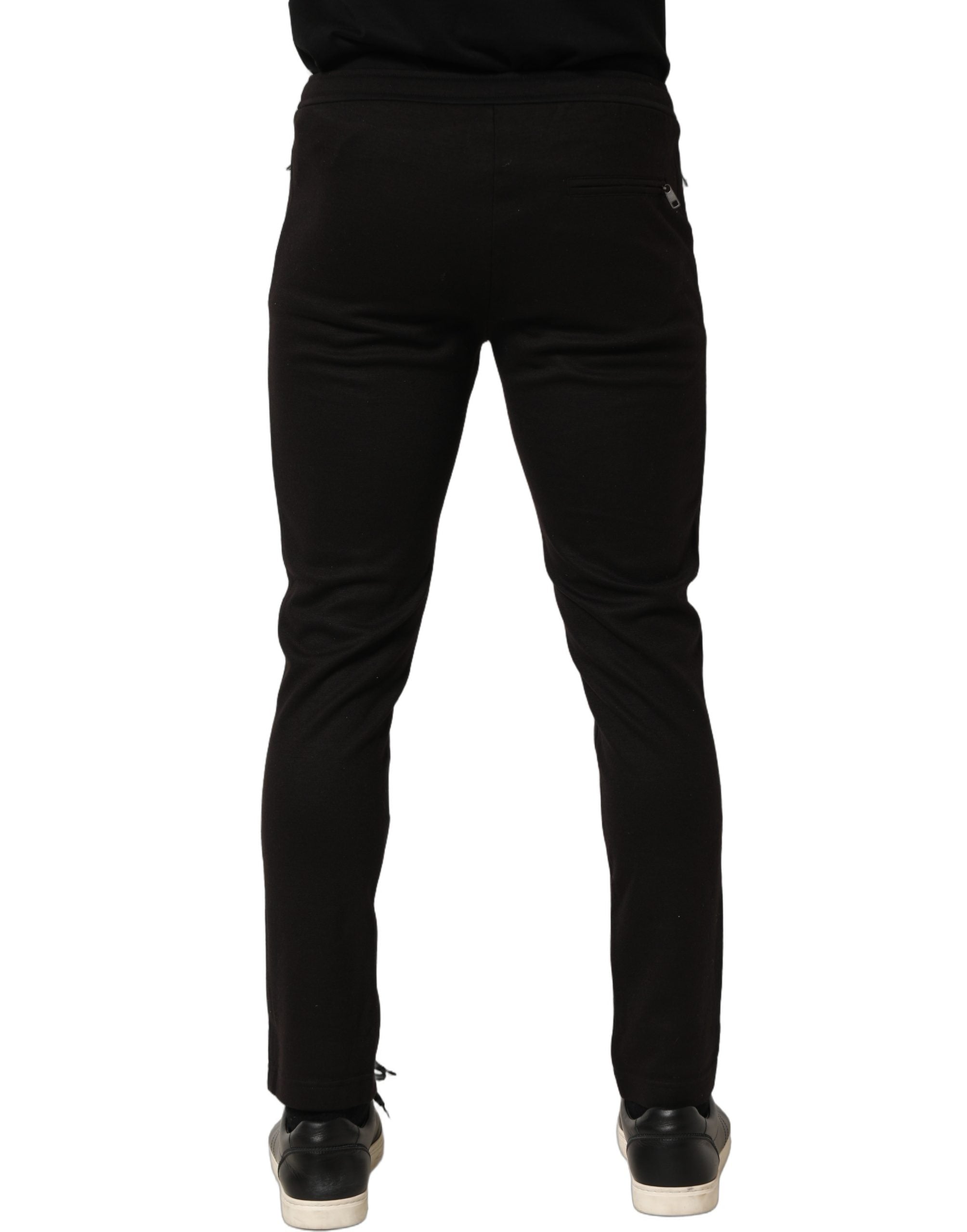 Dolce & Gabbana Black Wool Jogger Men Sweatpants Trouser Pants Dolce & Gabbana