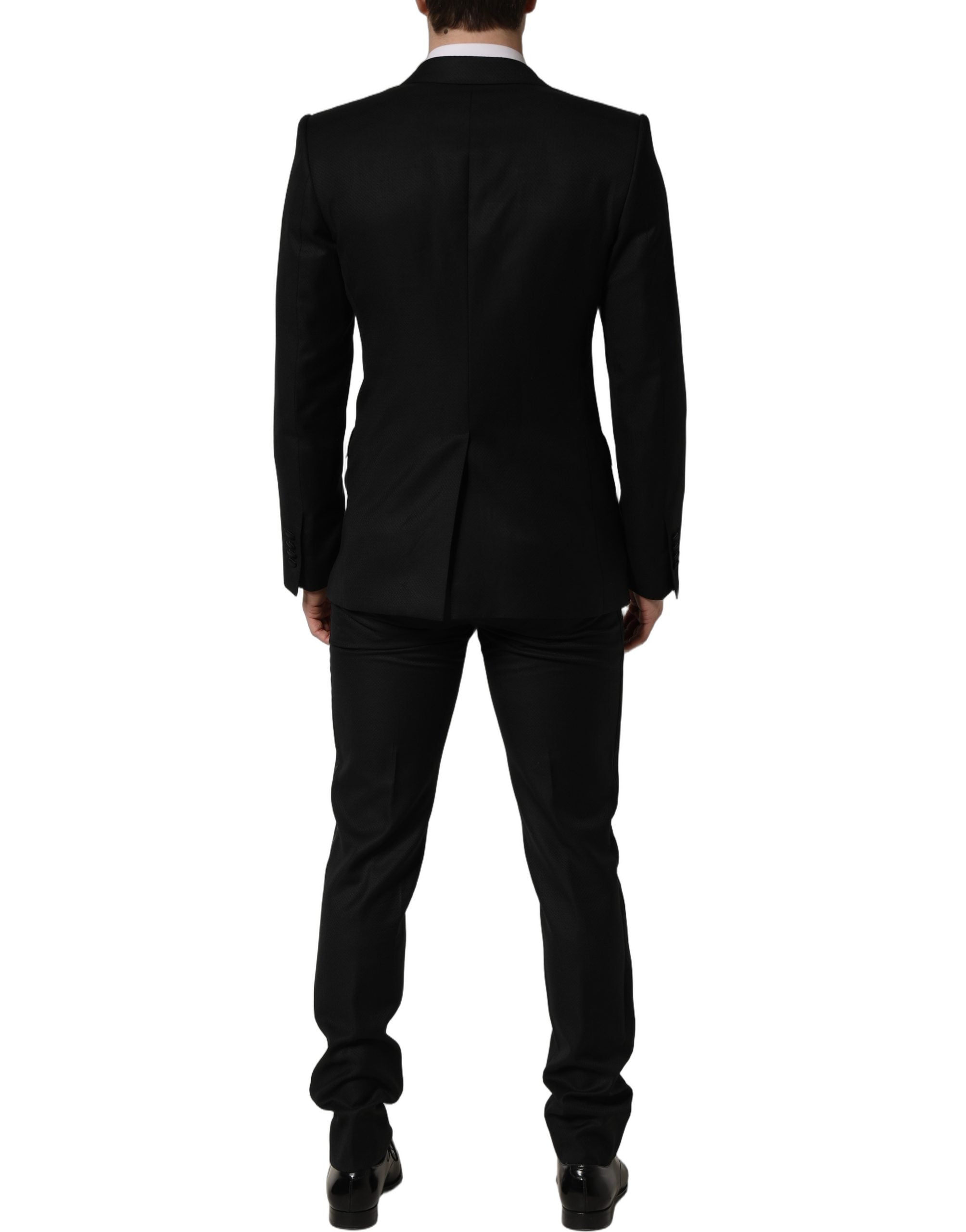 Dolce & Gabbana Black Wool Slim Fit Formal 2 Piece Men Suit Dolce & Gabbana