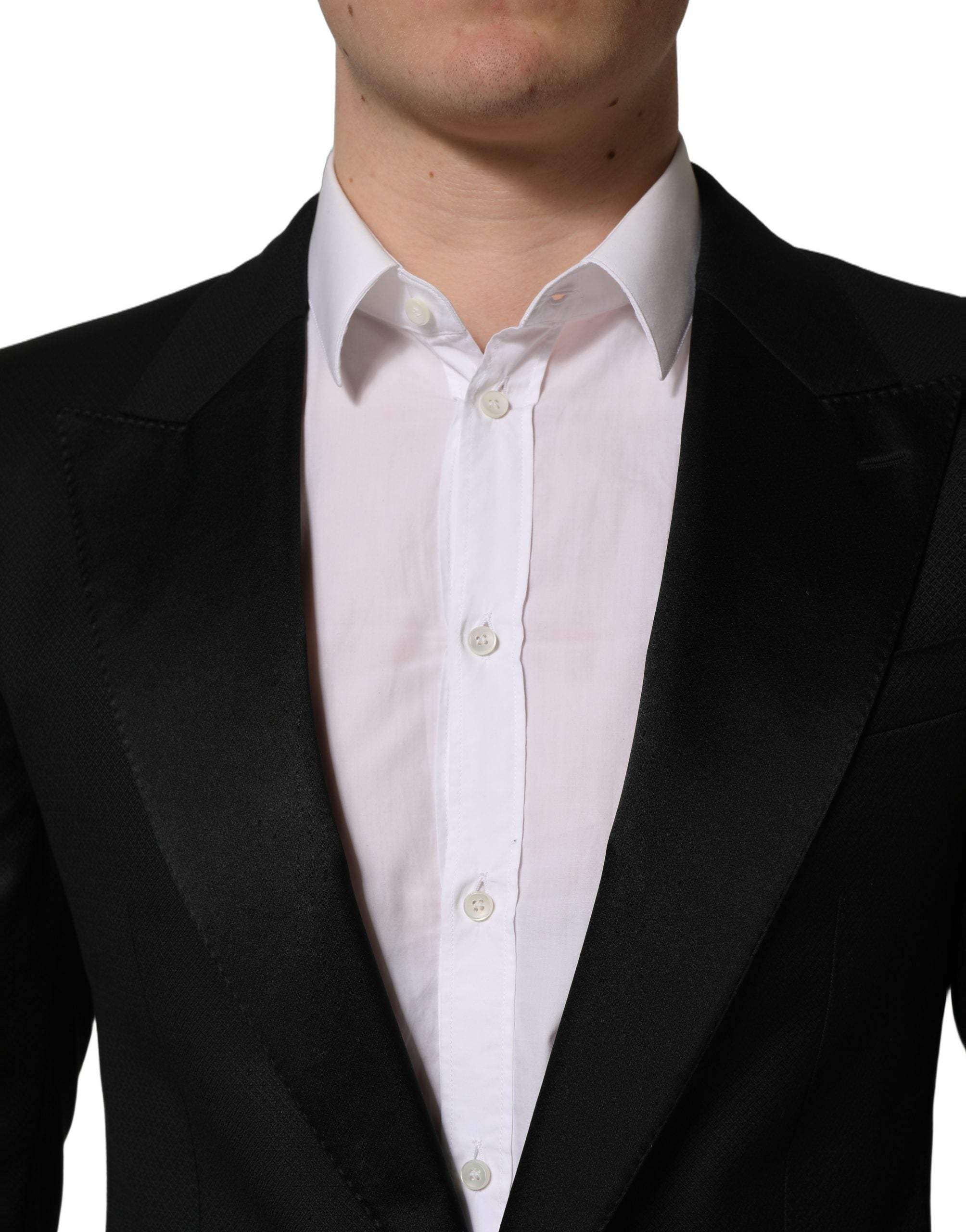 Dolce & Gabbana Black Wool Slim Fit Formal 2 Piece Men Suit Dolce & Gabbana
