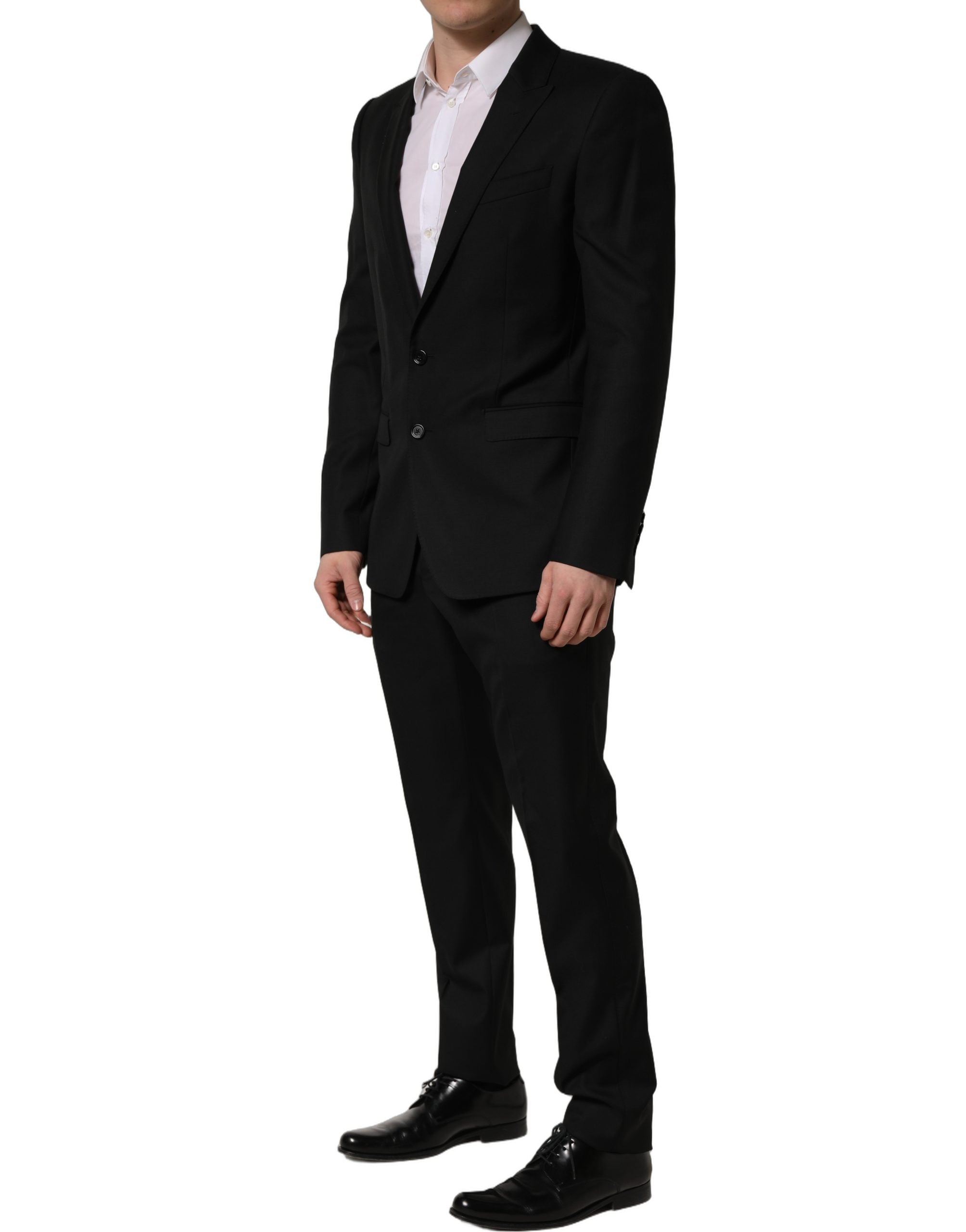 Dolce & Gabbana Black Wool Slim Fit Formal 2 Piece Men Suit Dolce & Gabbana