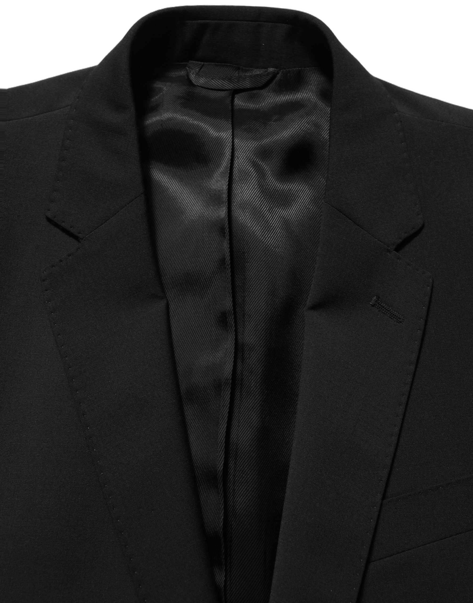 Dolce & Gabbana Black Wool Slim Fit Formal 2 Piece Men Suit Dolce & Gabbana