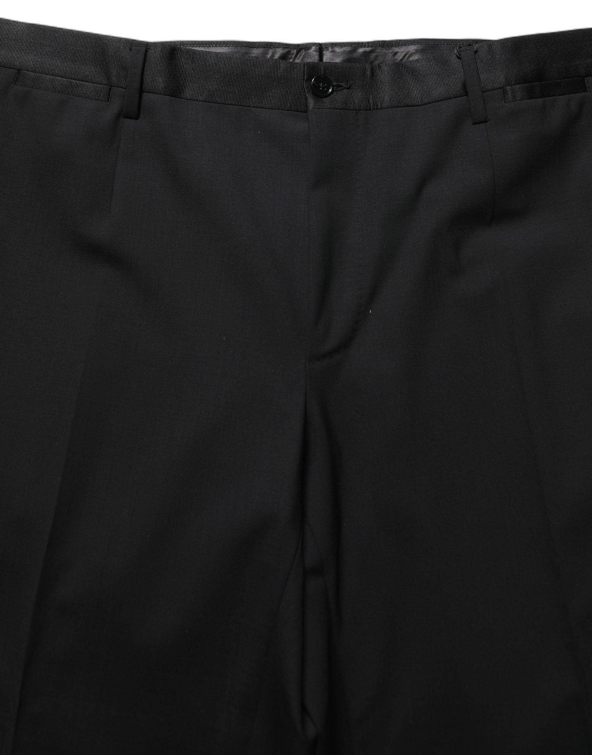Dolce & Gabbana Black Wool Tapered Leg Dress Trouser Pants Dolce & Gabbana