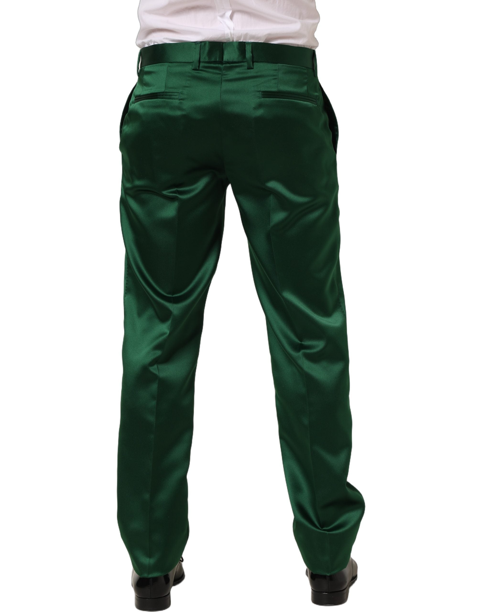 Dolce & Gabbana Dark Green Tapered Leg Dress Trouser Pants Dolce & Gabbana