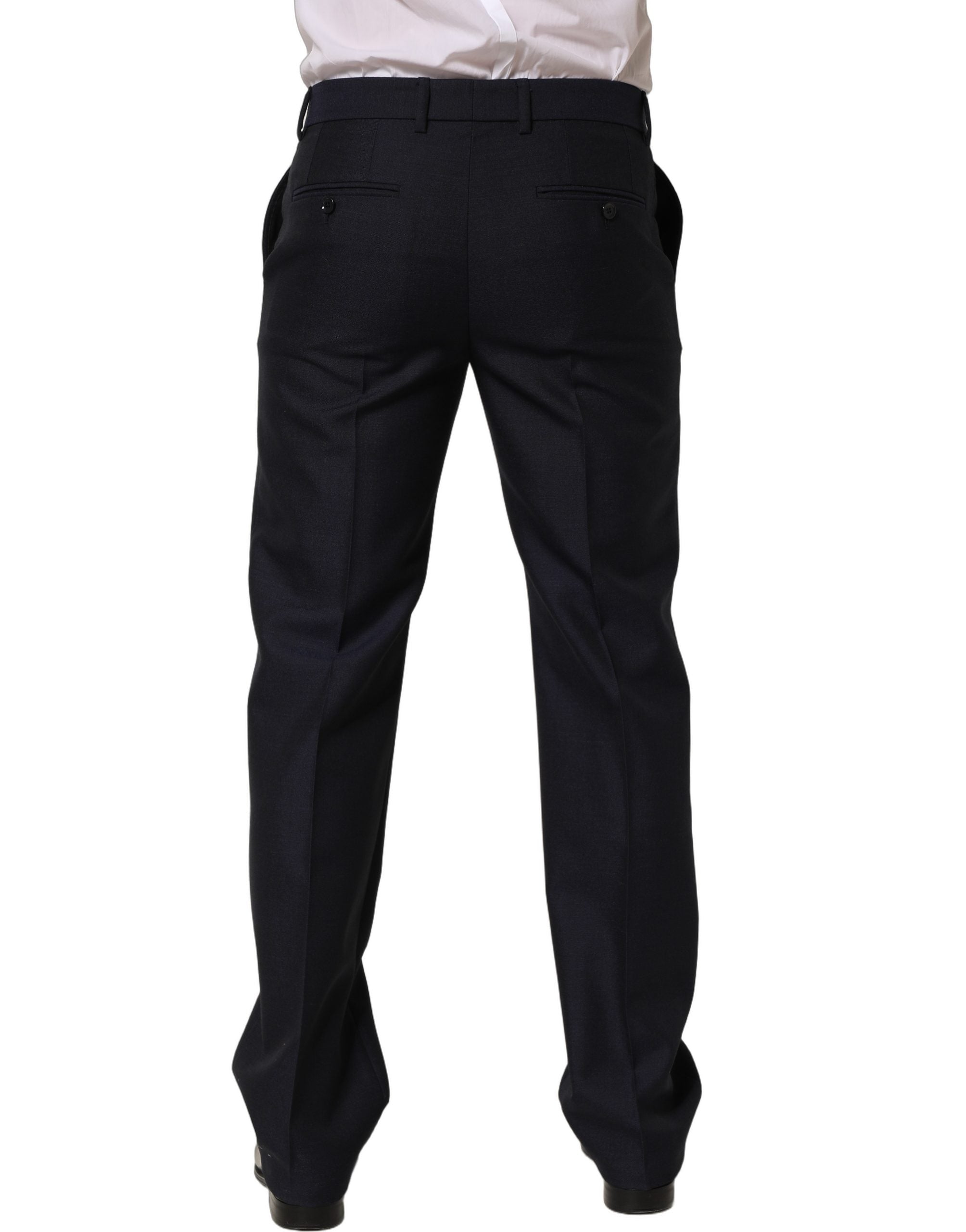 Dolce & Gabbana Black Wool Tapered Leg Dress Trouser Pants Dolce & Gabbana