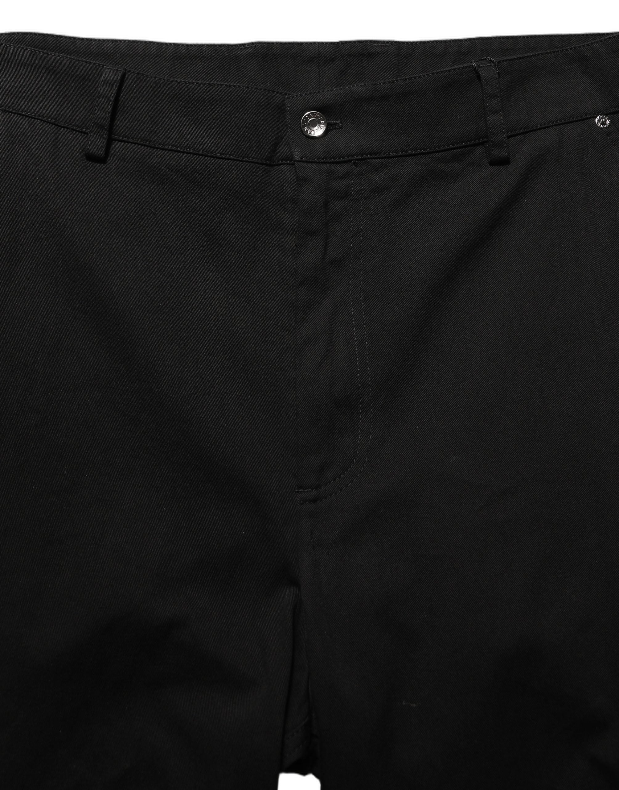 Dolce & Gabbana Black Mid Waist Straight Men Trouser Pants Dolce & Gabbana
