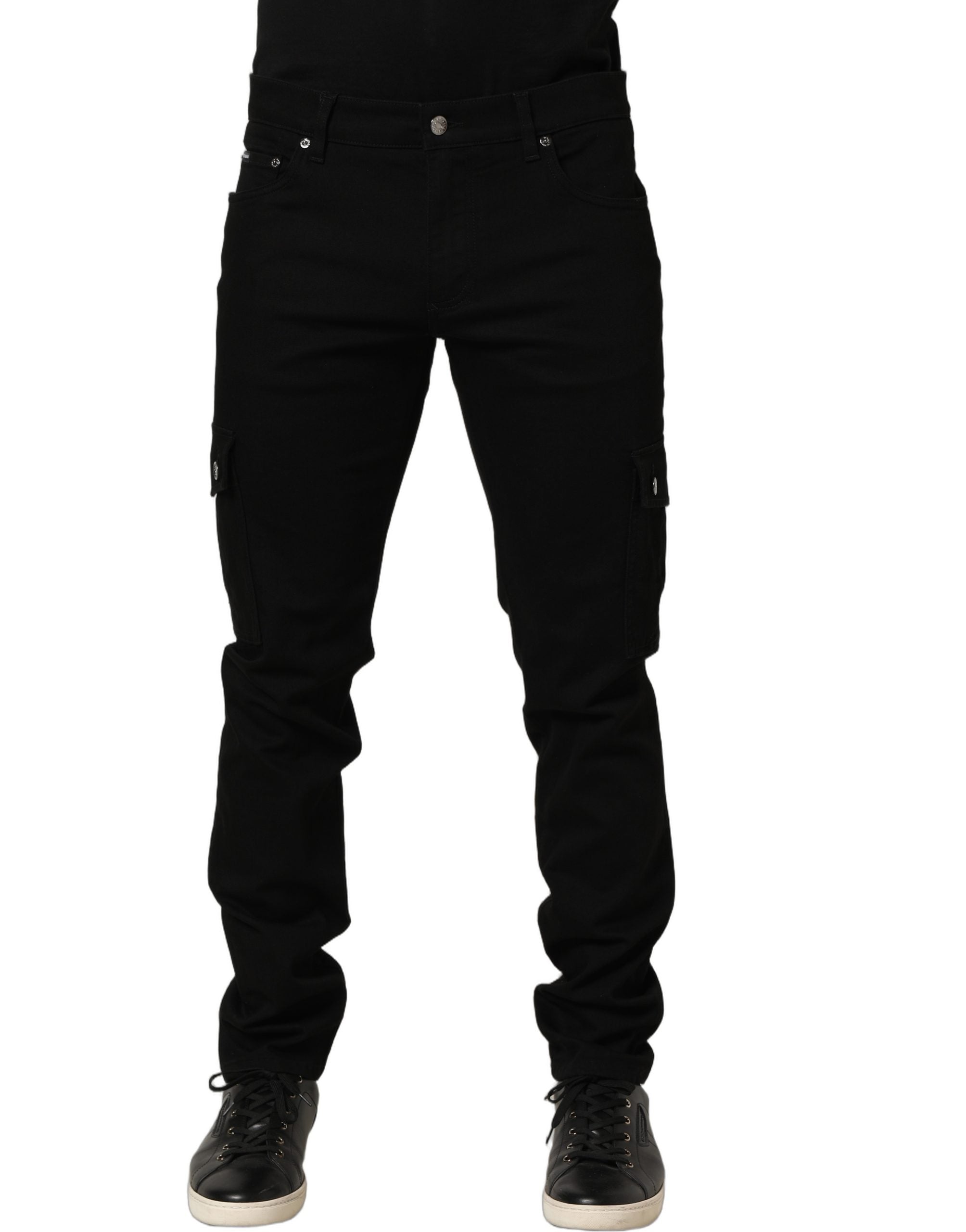 Dolce & Gabbana Black Cotton Stretch Skinny Men Denim Jeans Dolce & Gabbana