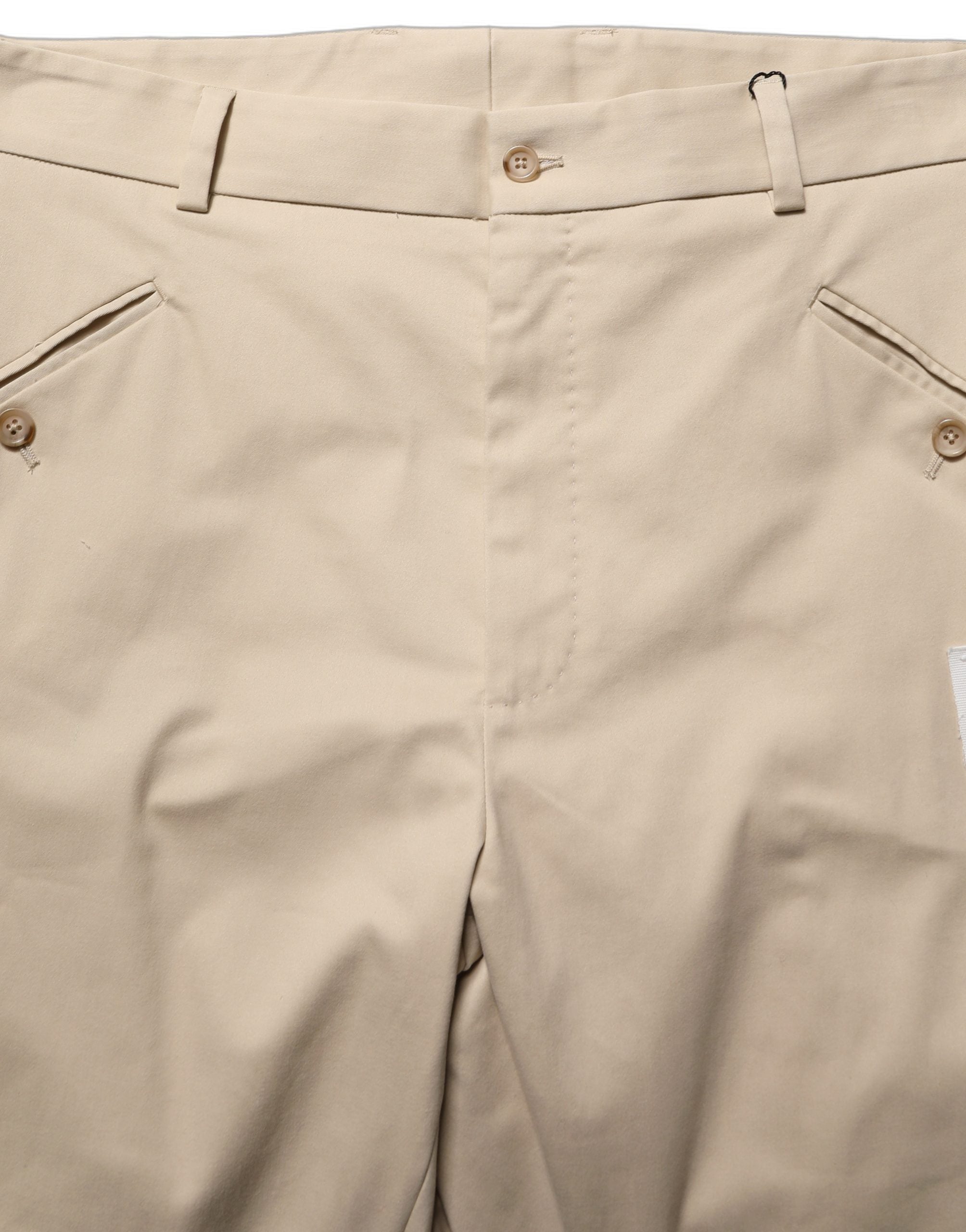 Dolce & Gabbana Beige Re-Editon Mid Waist Tapered Men Pants Dolce & Gabbana