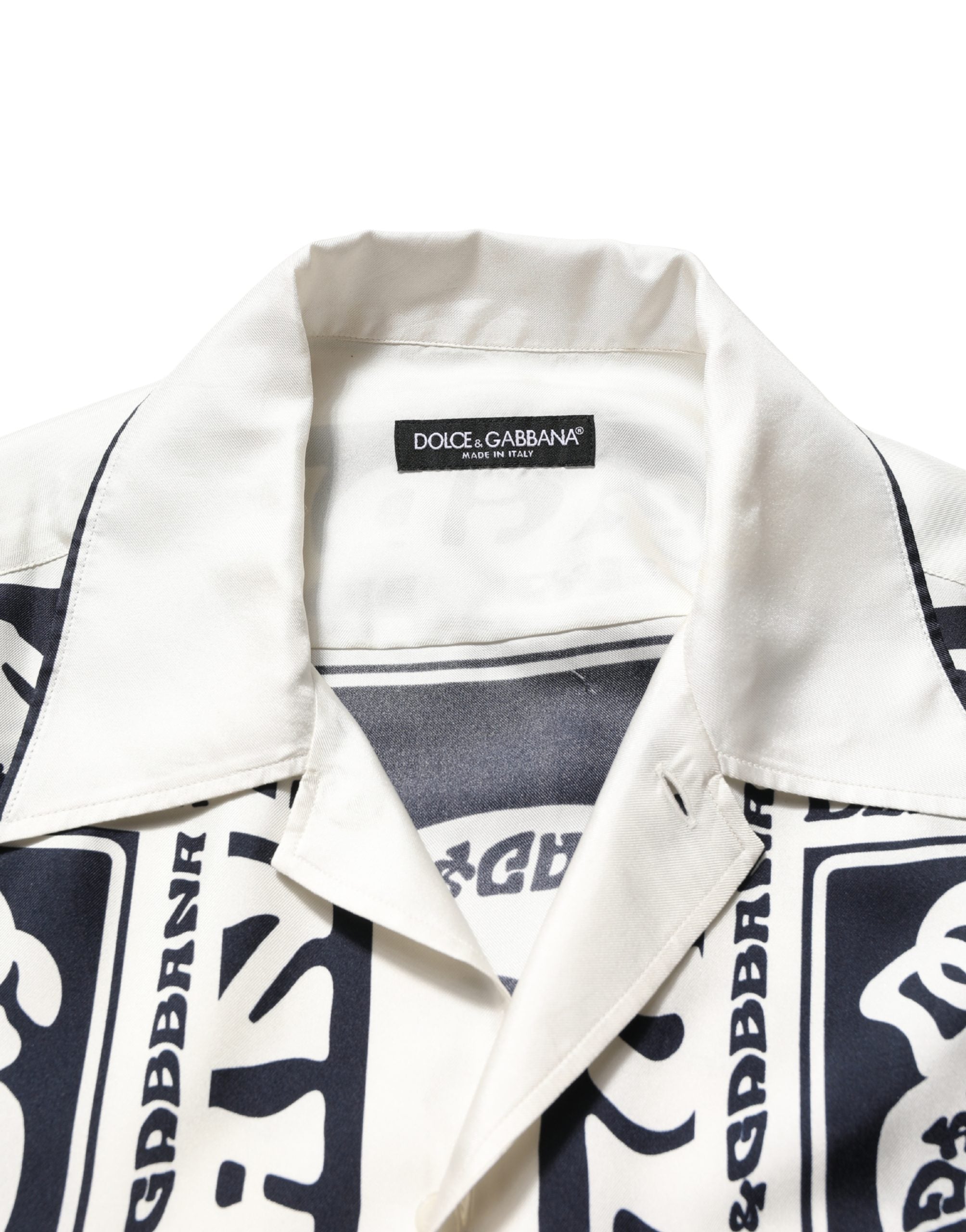 Dolce & Gabbana Black White Logo Bandana Short Sleeves Shirt Dolce & Gabbana