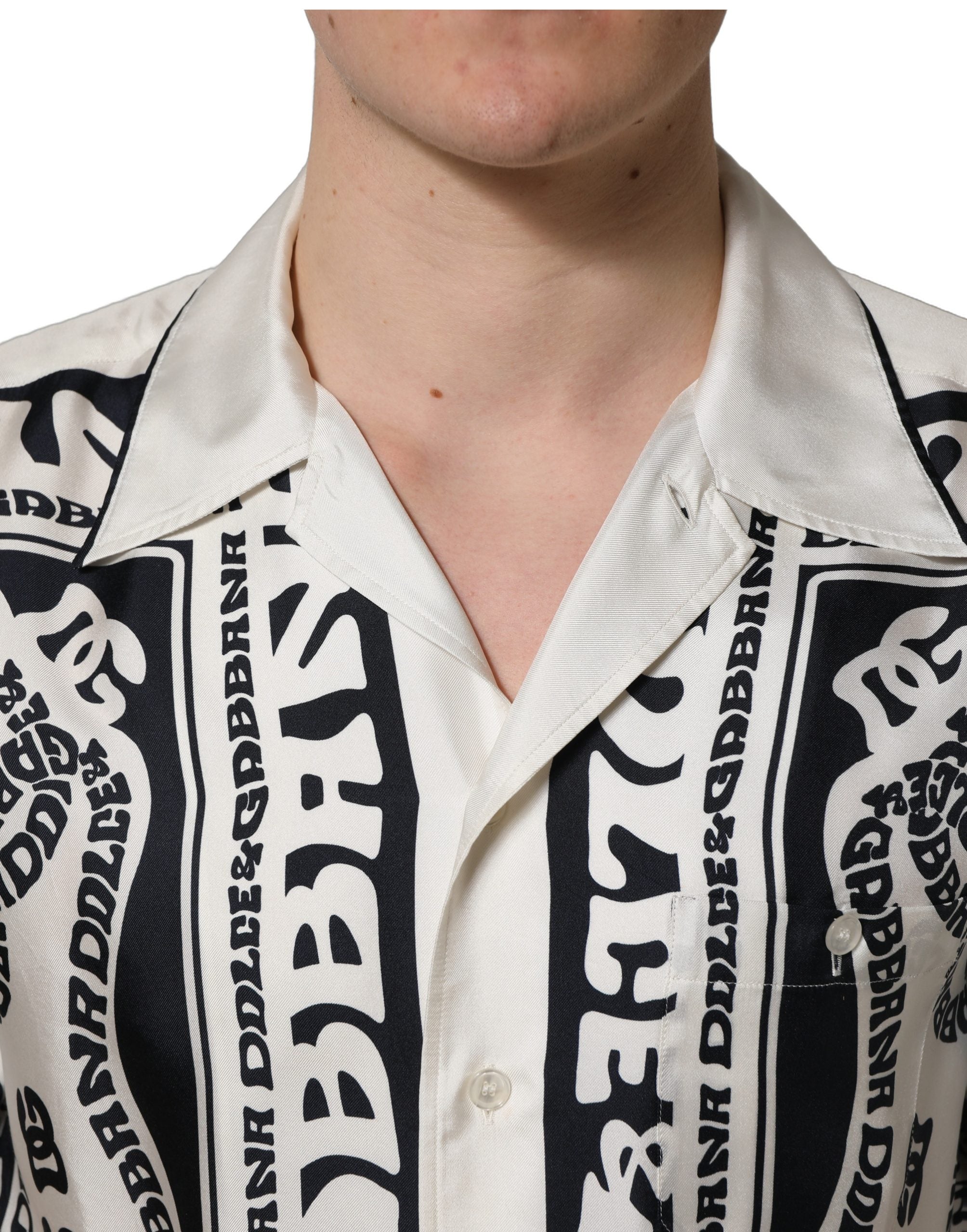 Dolce & Gabbana Black White Logo Bandana Short Sleeves Shirt Dolce & Gabbana