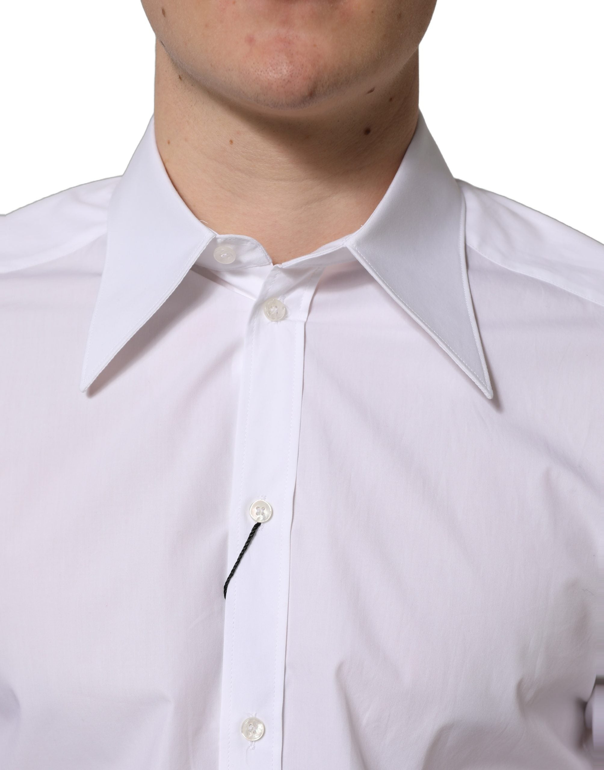 Dolce & Gabbana White MARTINI Long Sleeves Men Dress Shirt Dolce & Gabbana