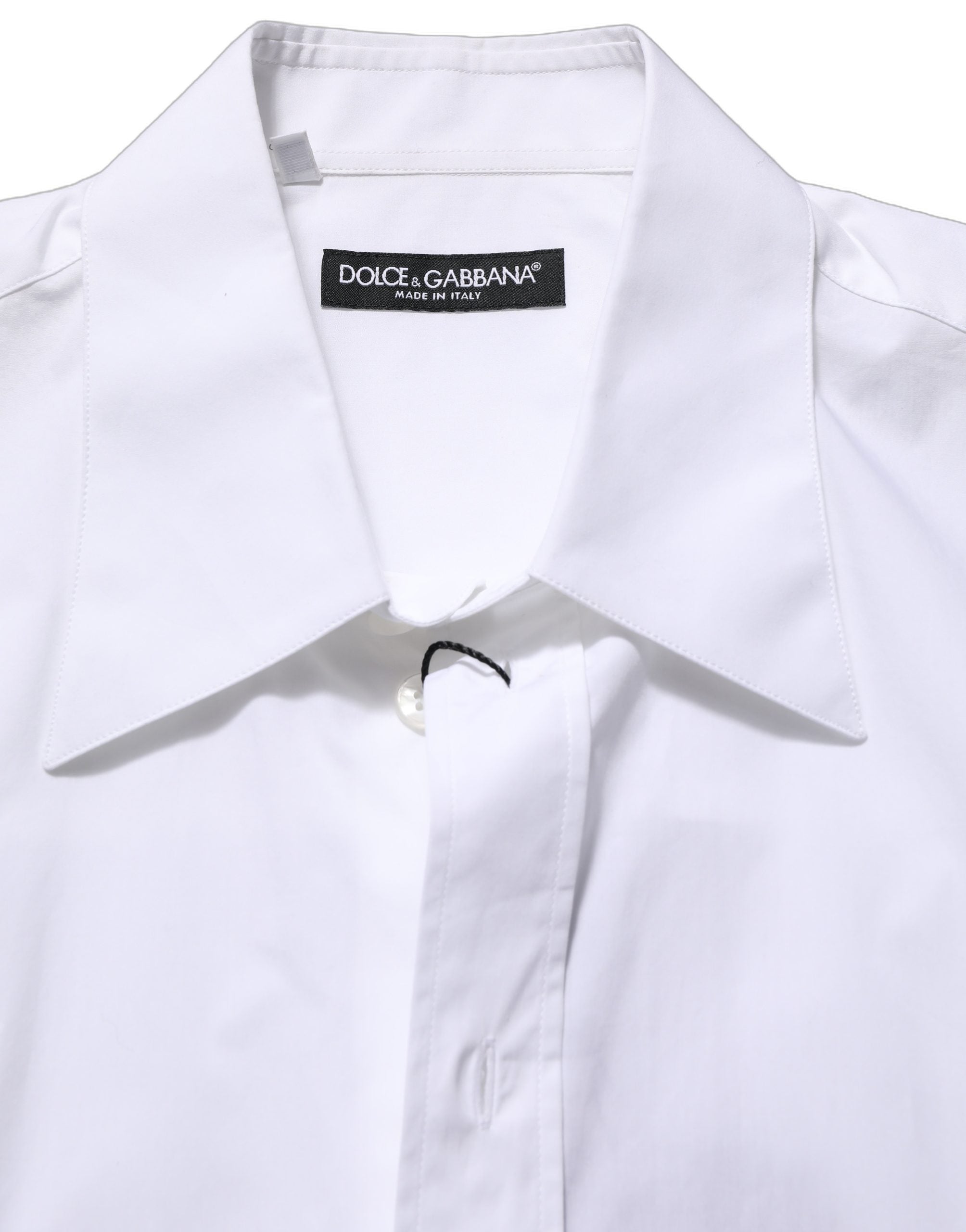 Dolce & Gabbana White Cotton Sleeveless Formal Dress Shirt Dolce & Gabbana